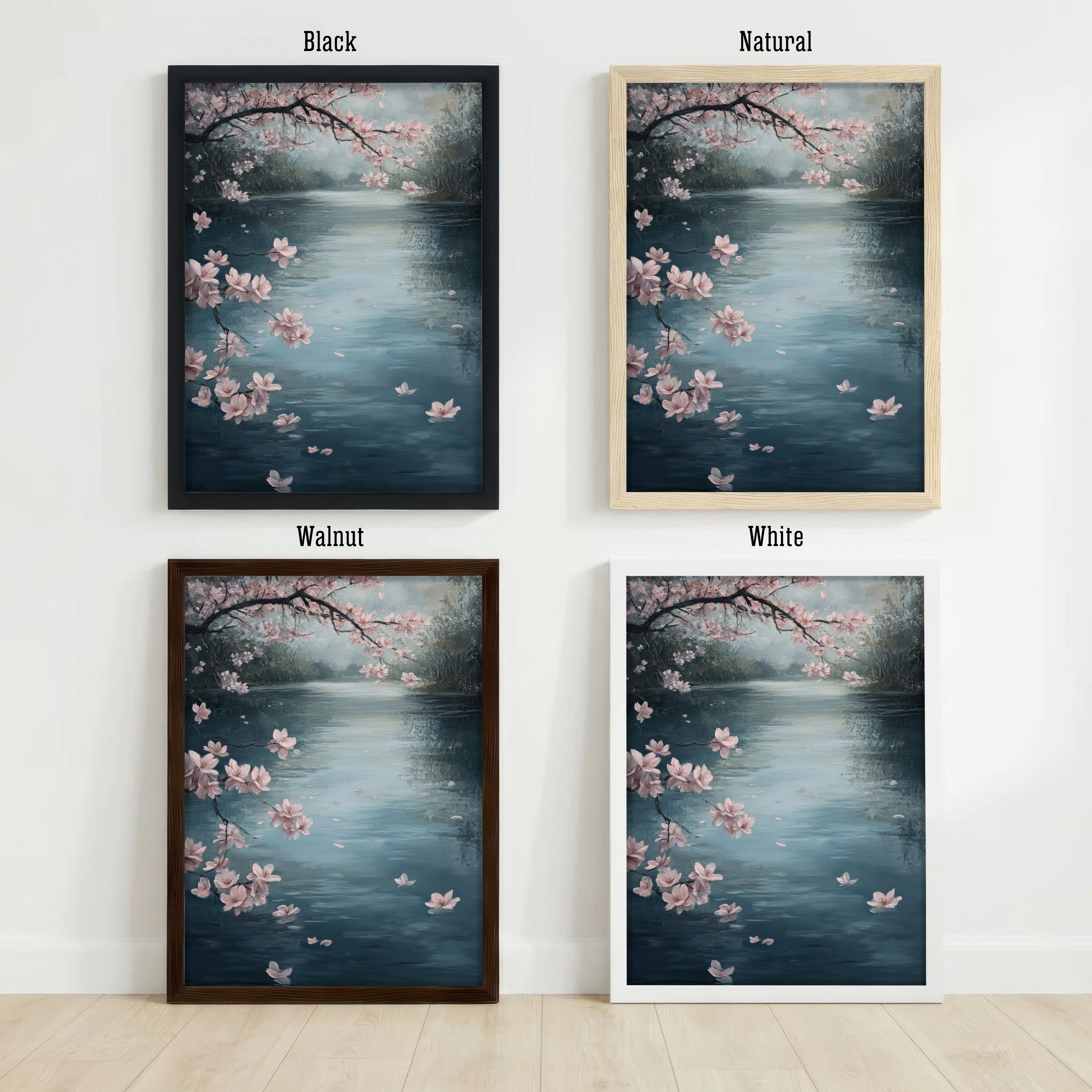 Cherry Blossom Pond Art Print