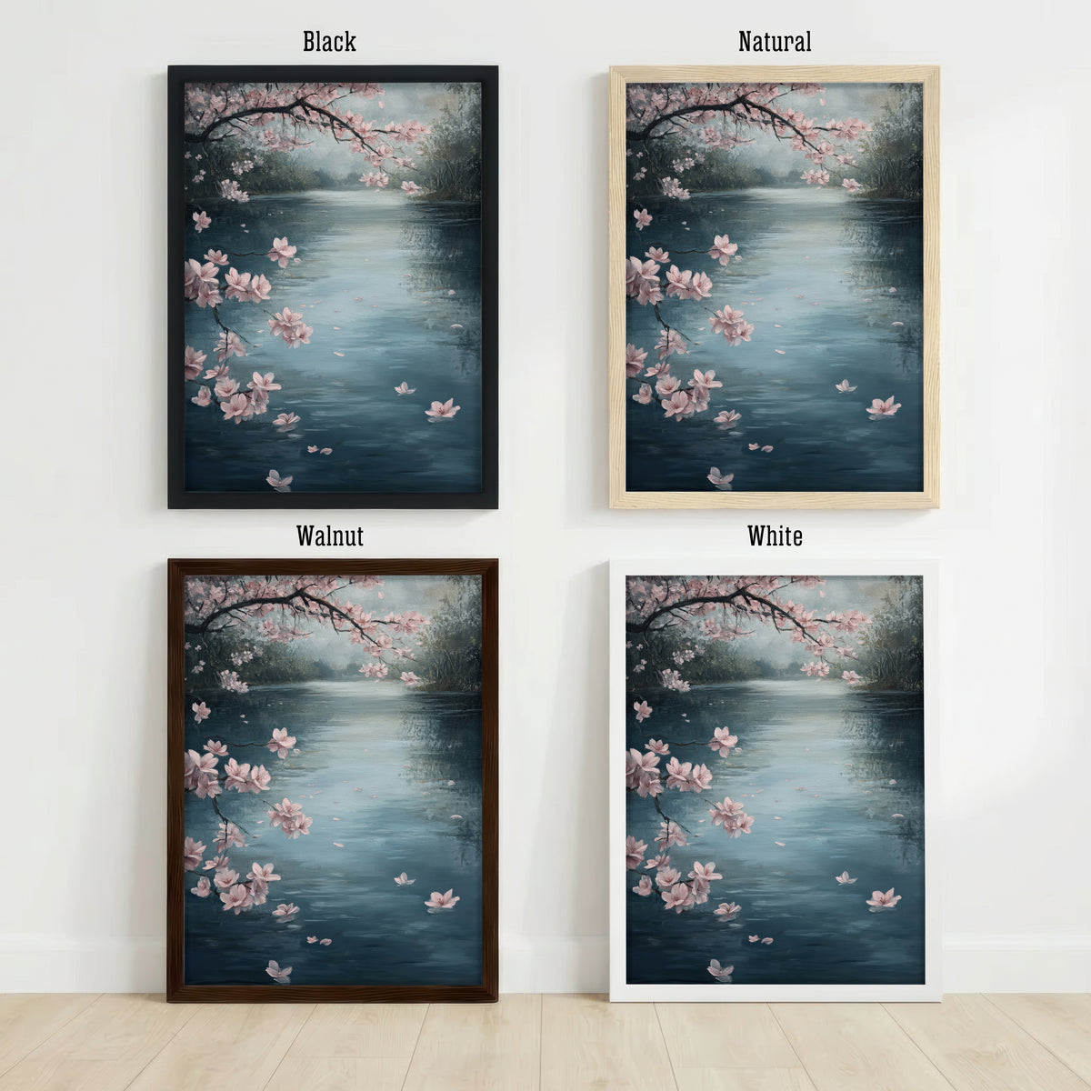 Cherry Blossom Pond Art Print