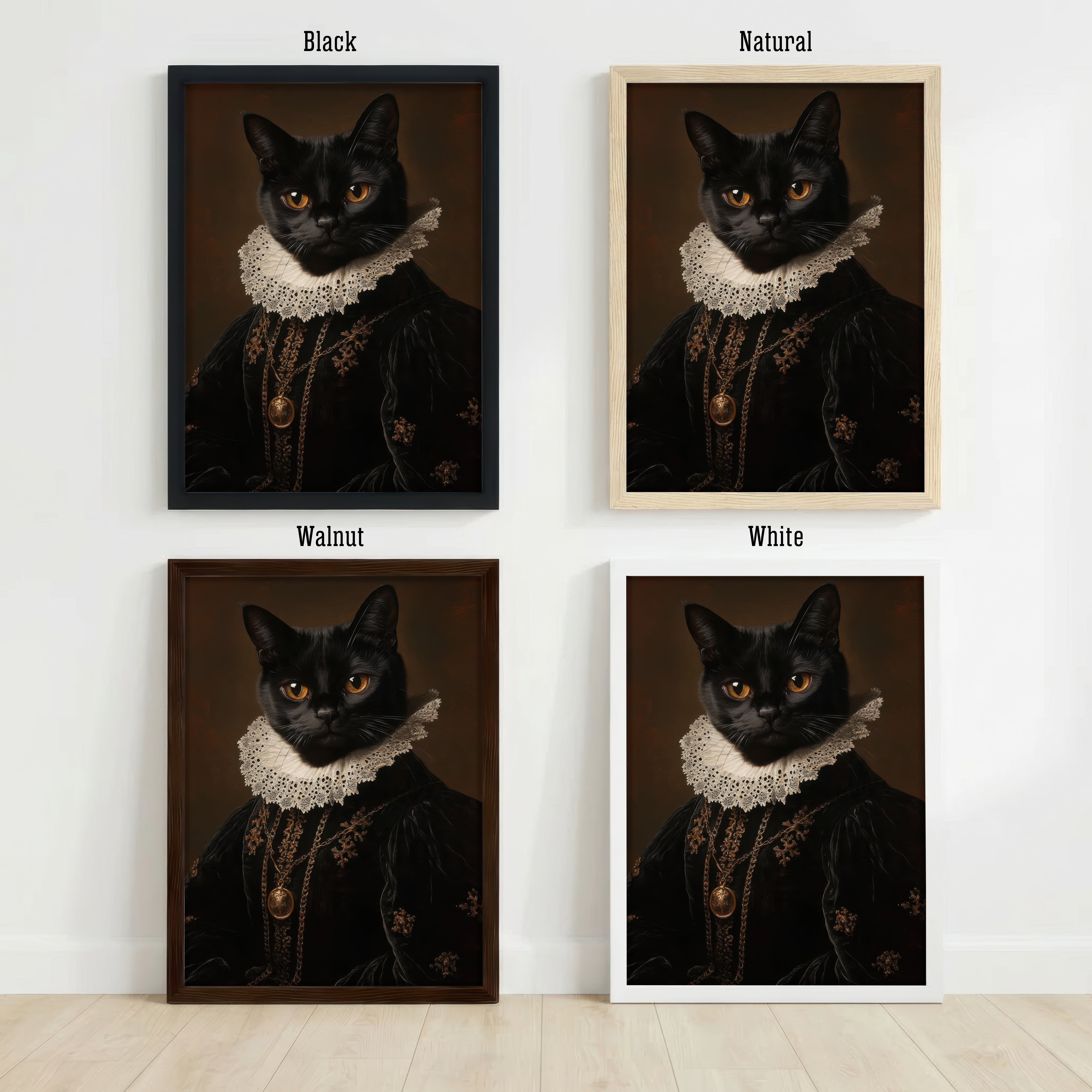 Black Cat Renaissance Art Print
