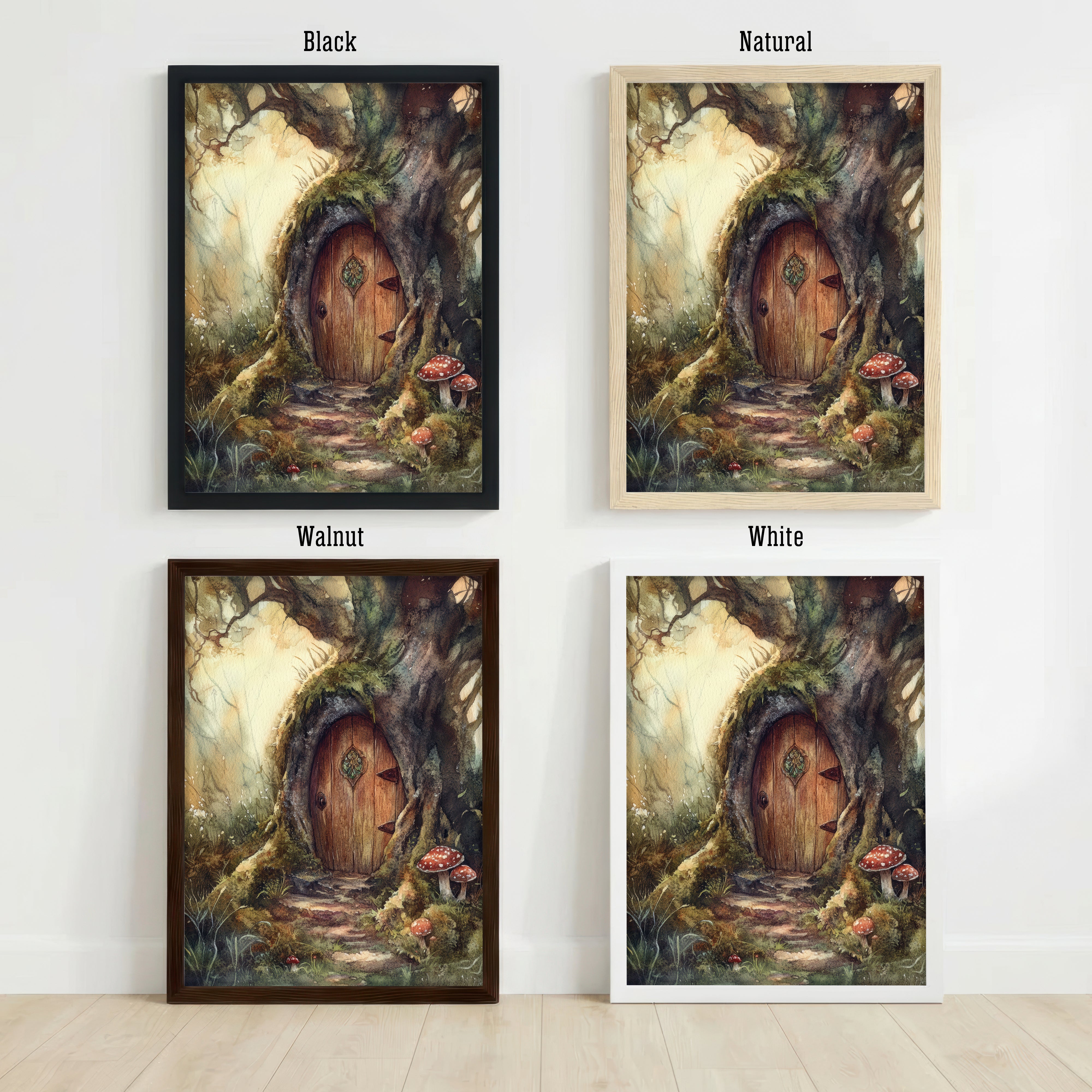 Enchanted Woodland Tree Door Art Print