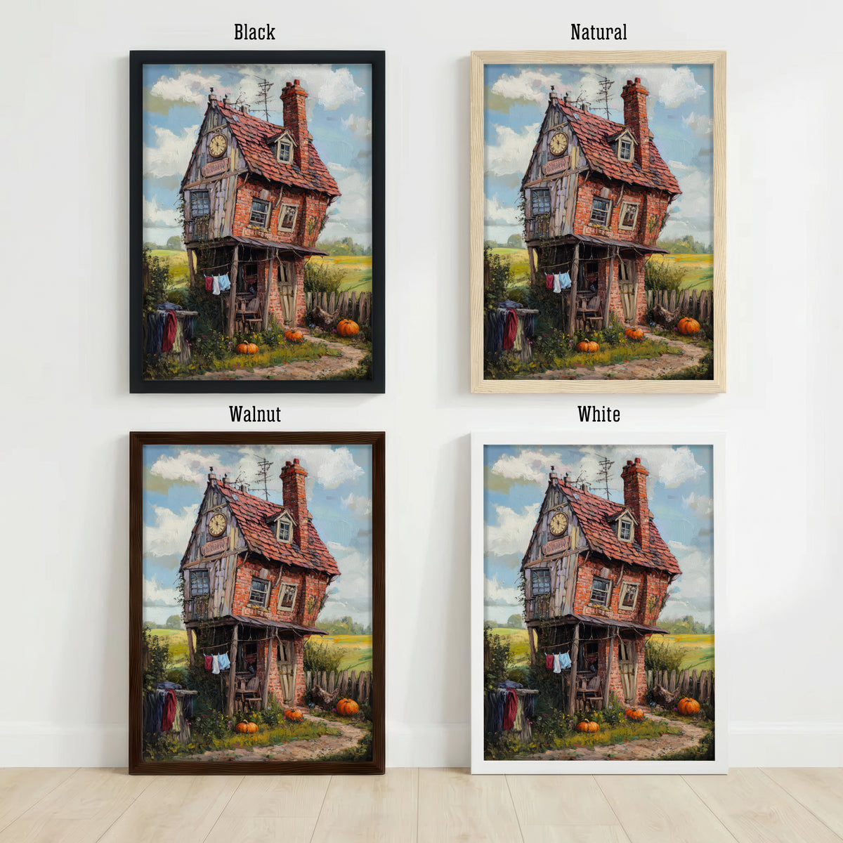 Crooked Cottage Countryside Art Print