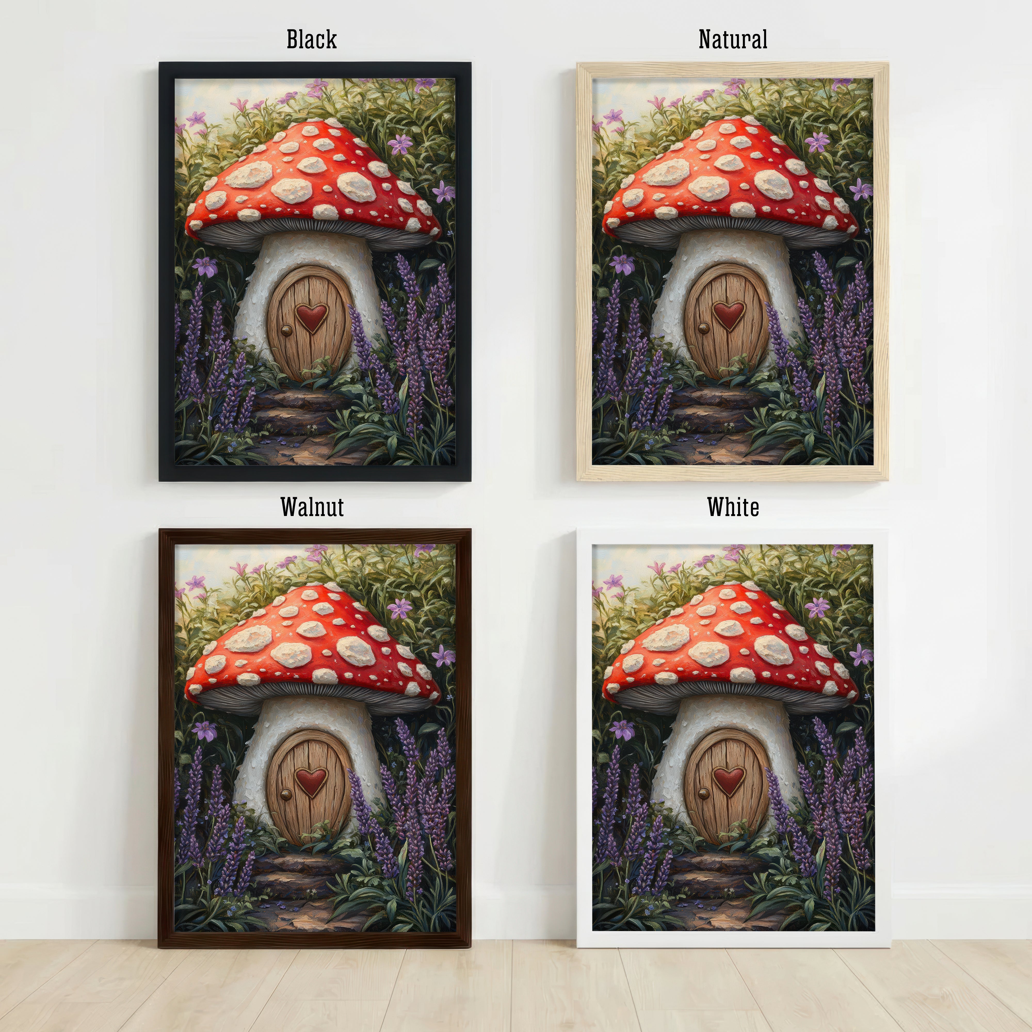 Whimsical Mushroom Cottage Art Print