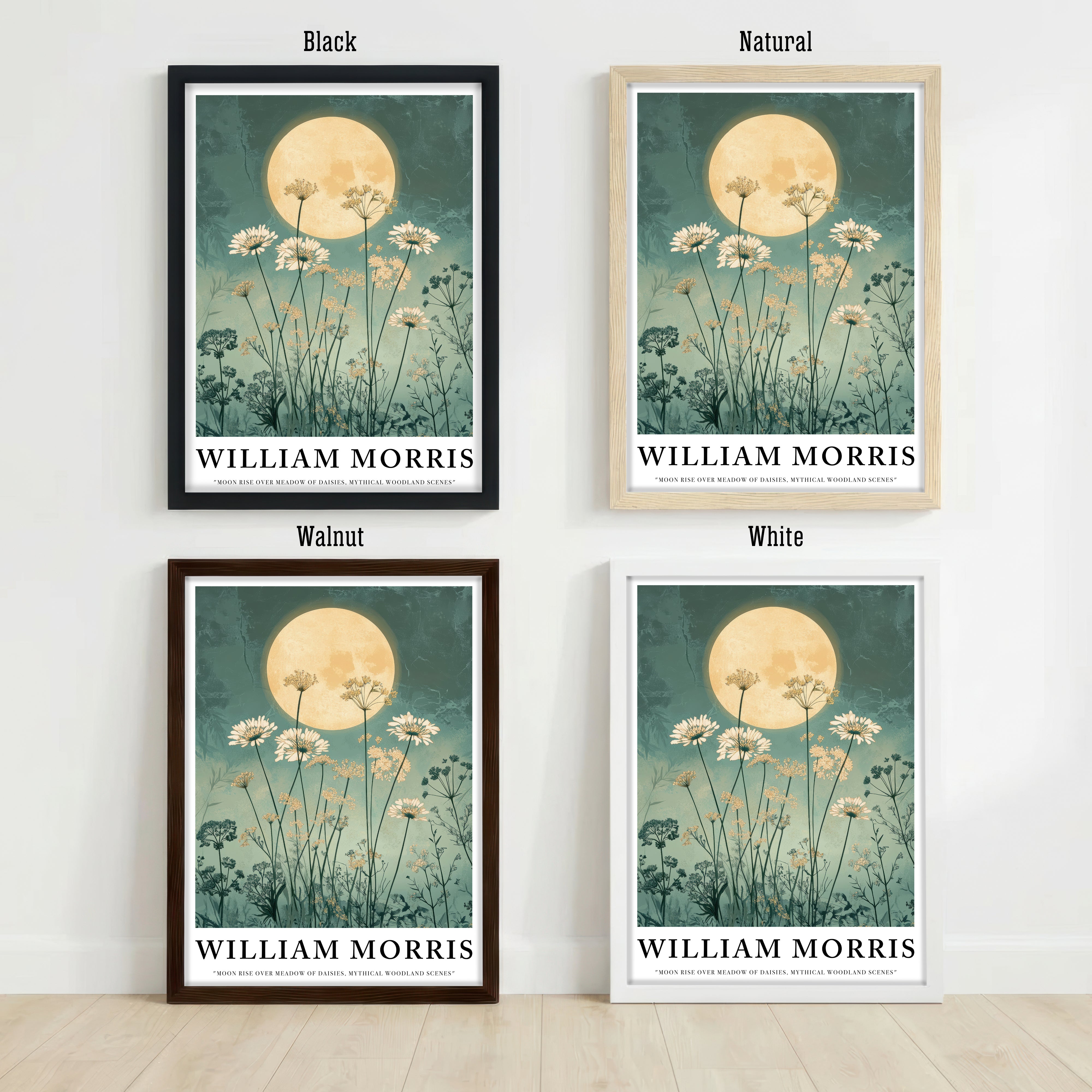 William Morris Inspired Moonlit Meadow Art Print