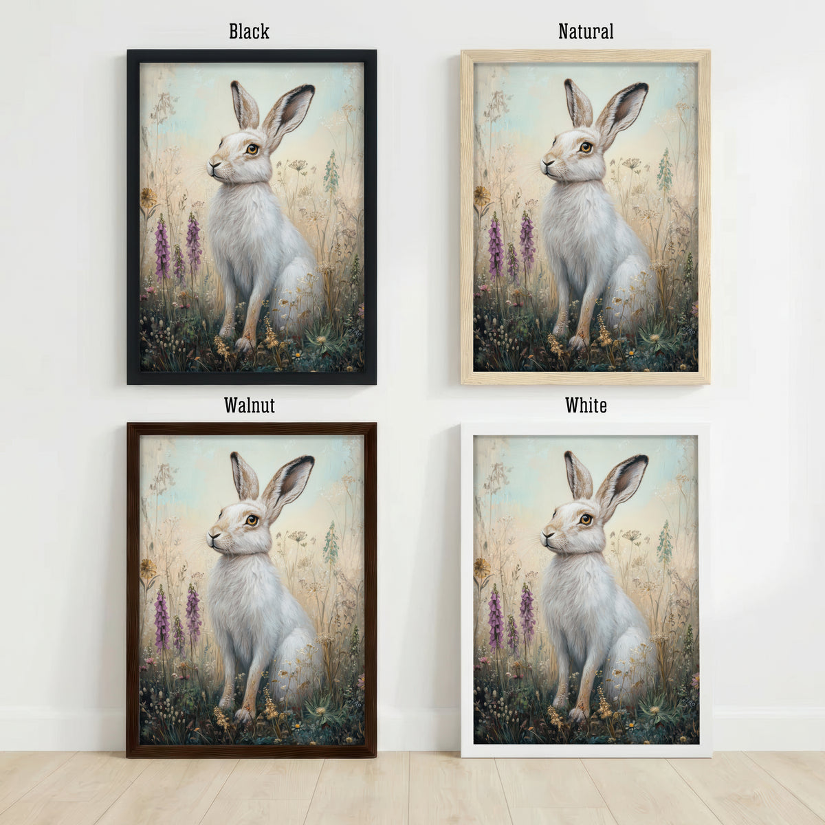 Hare Wildflower Meadow Art Print
