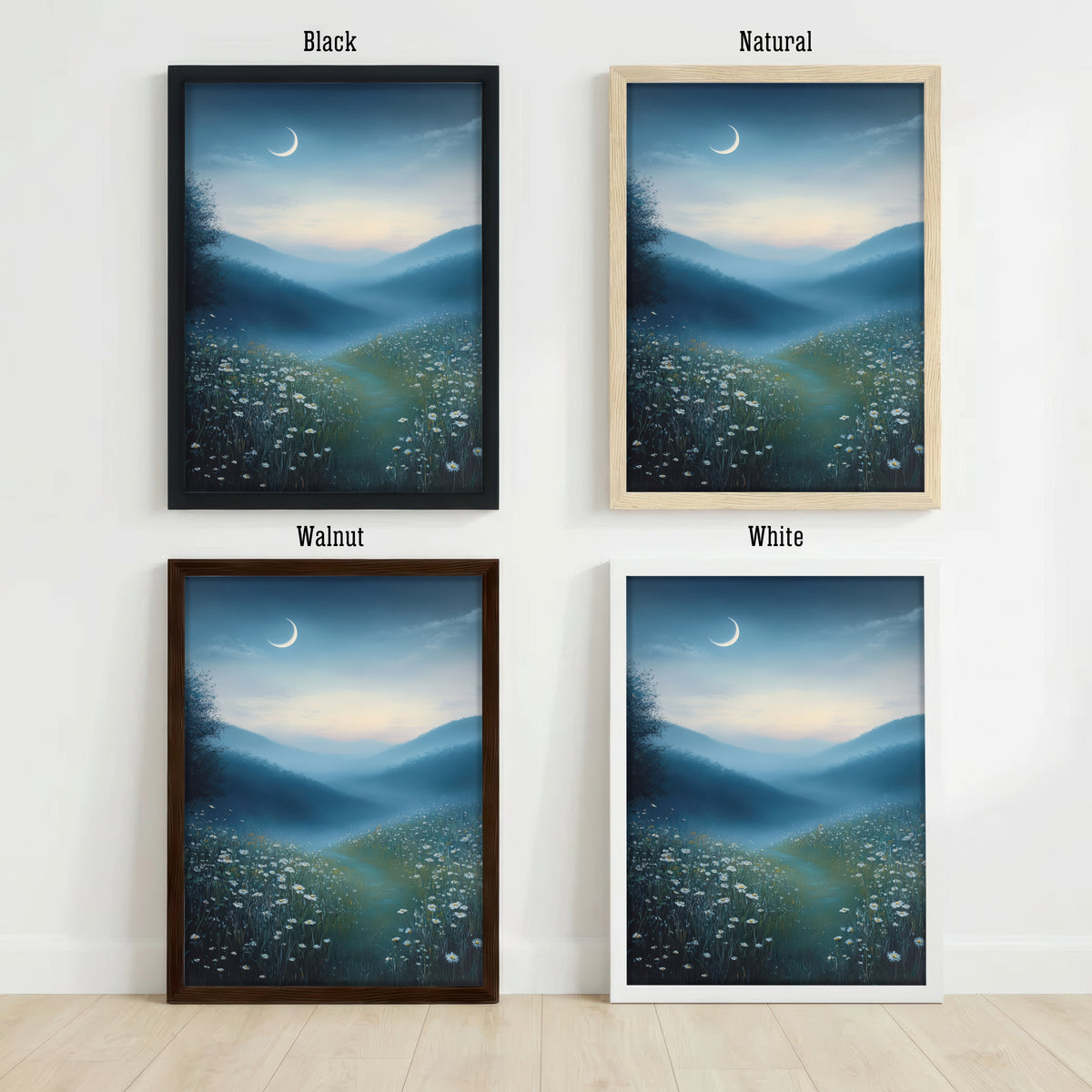 Moonlit Wildflower Meadow Art Print