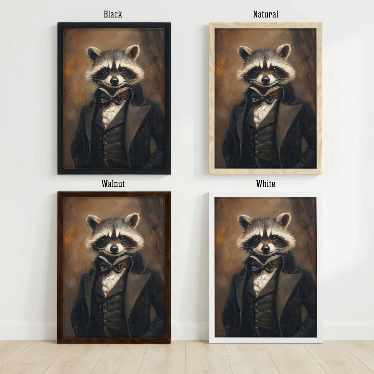 Dapper Raccoon Portrait Art Print