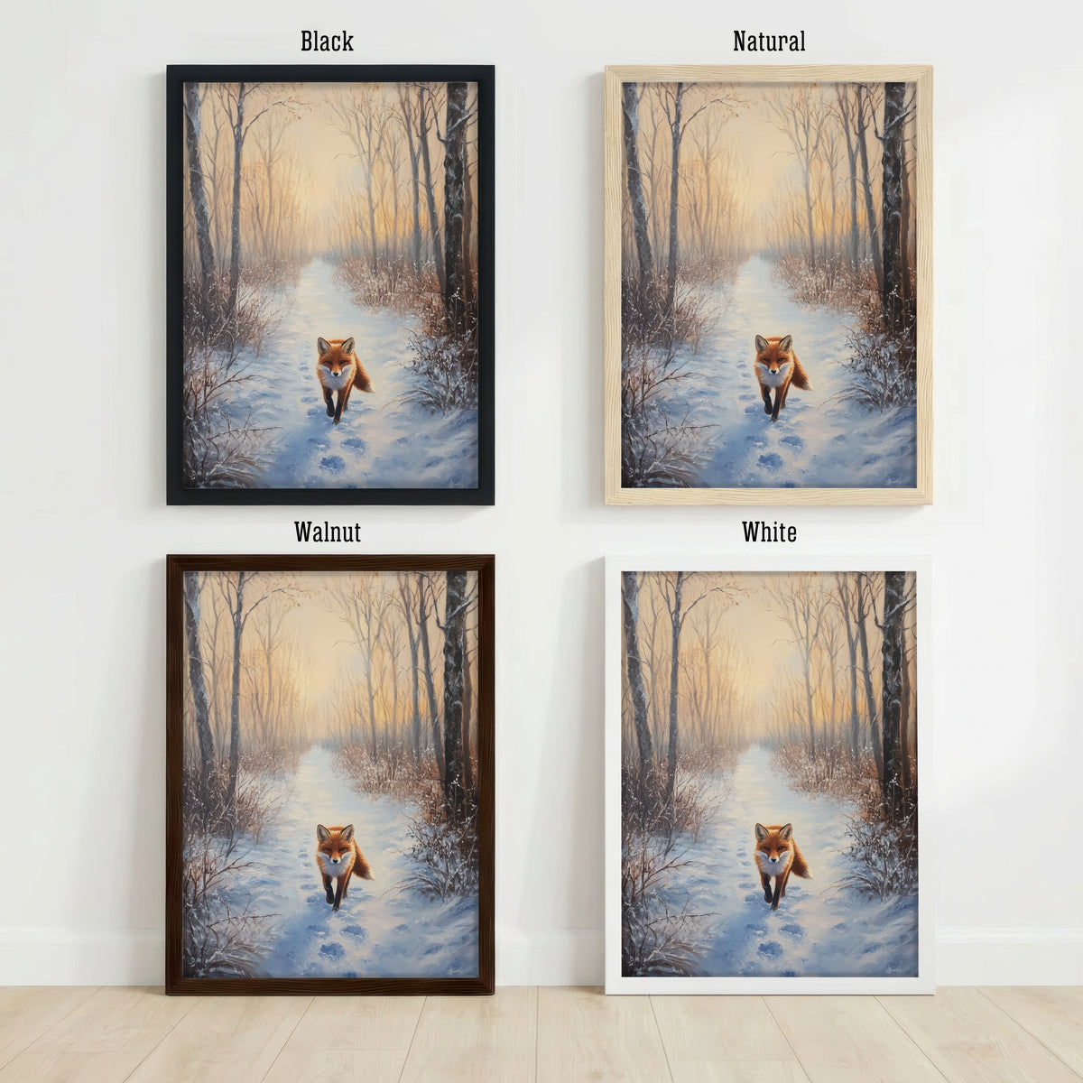 Fox in Snowy Forest Art Print