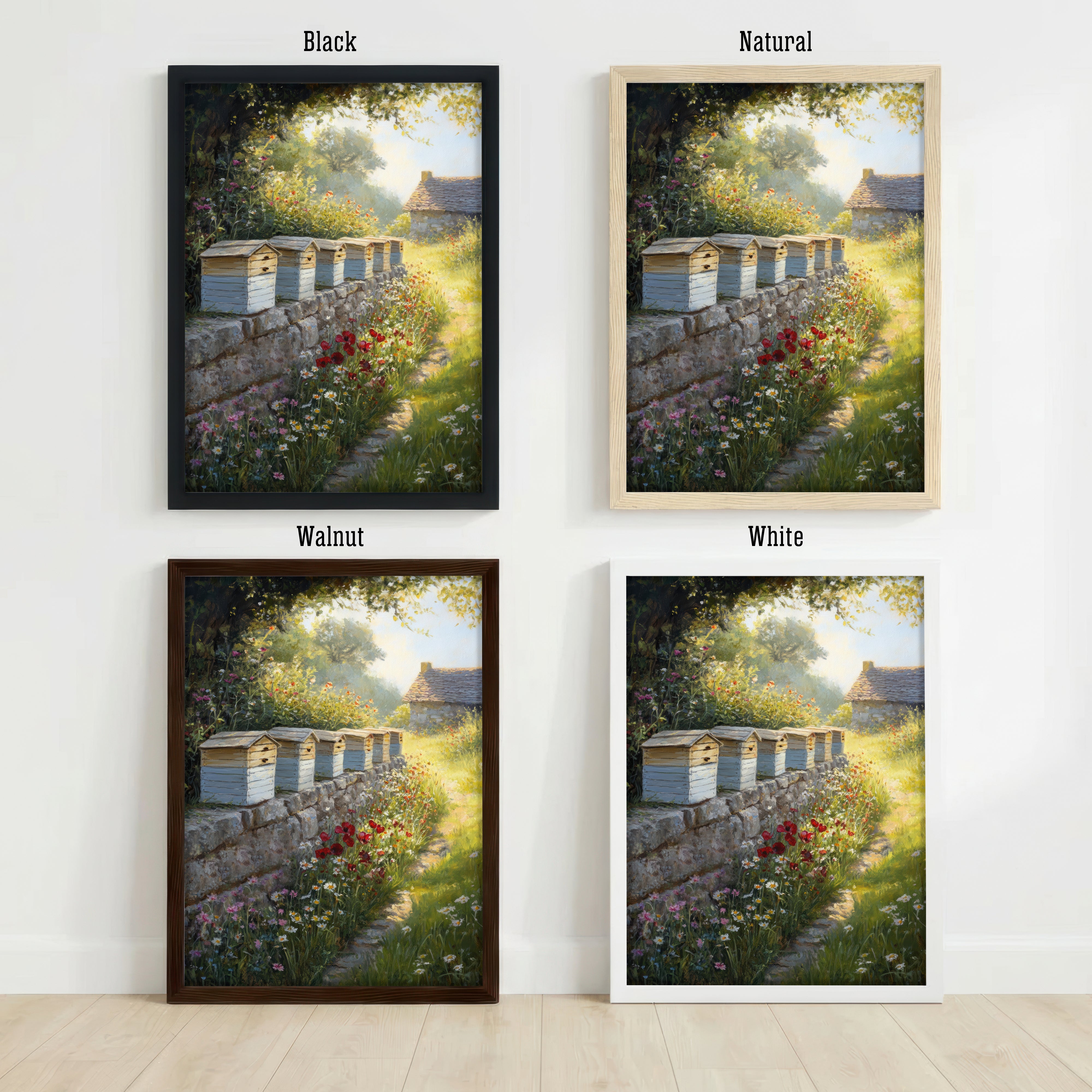 Wildflower Beehive Garden Art Print