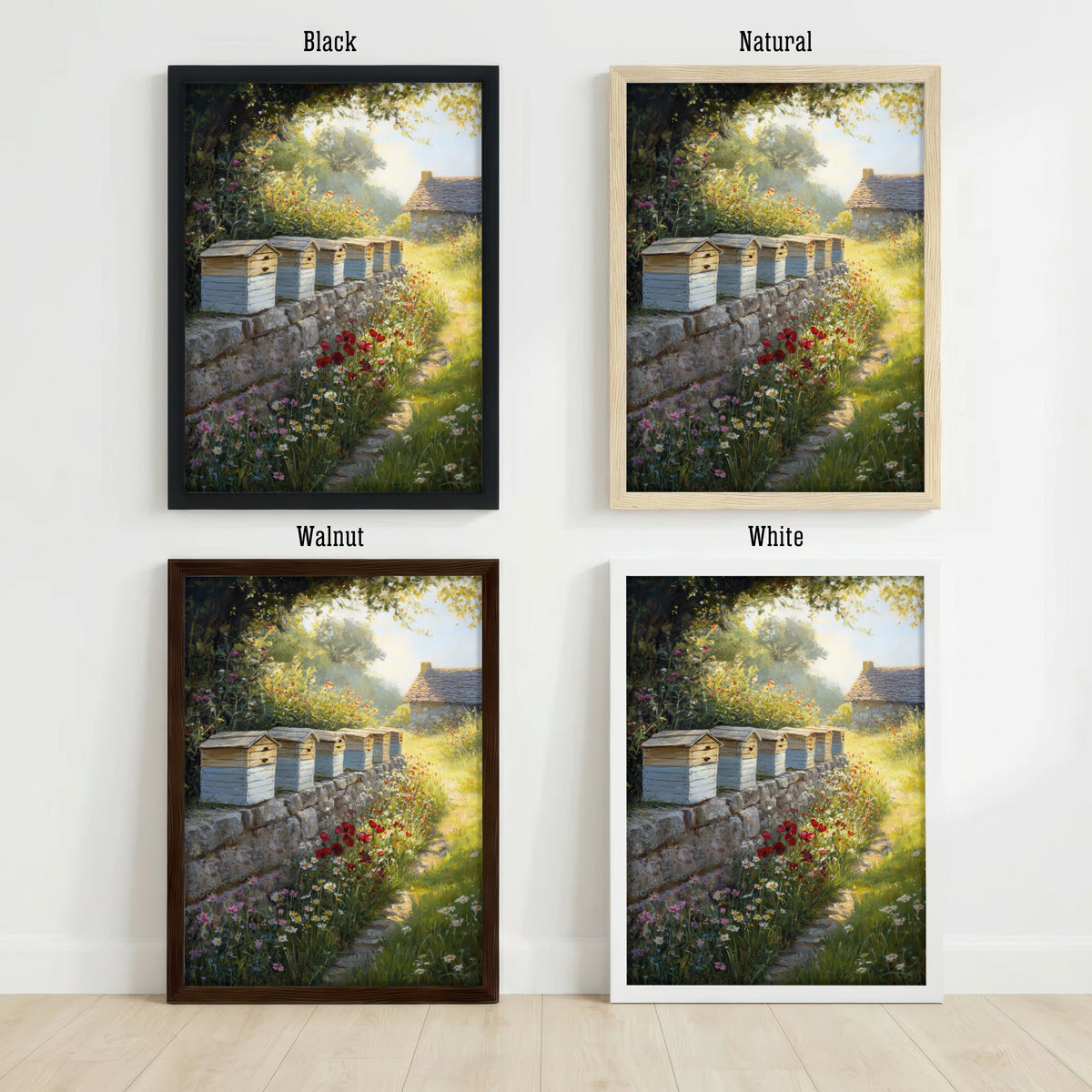 Wildflower Beehive Garden Art Print