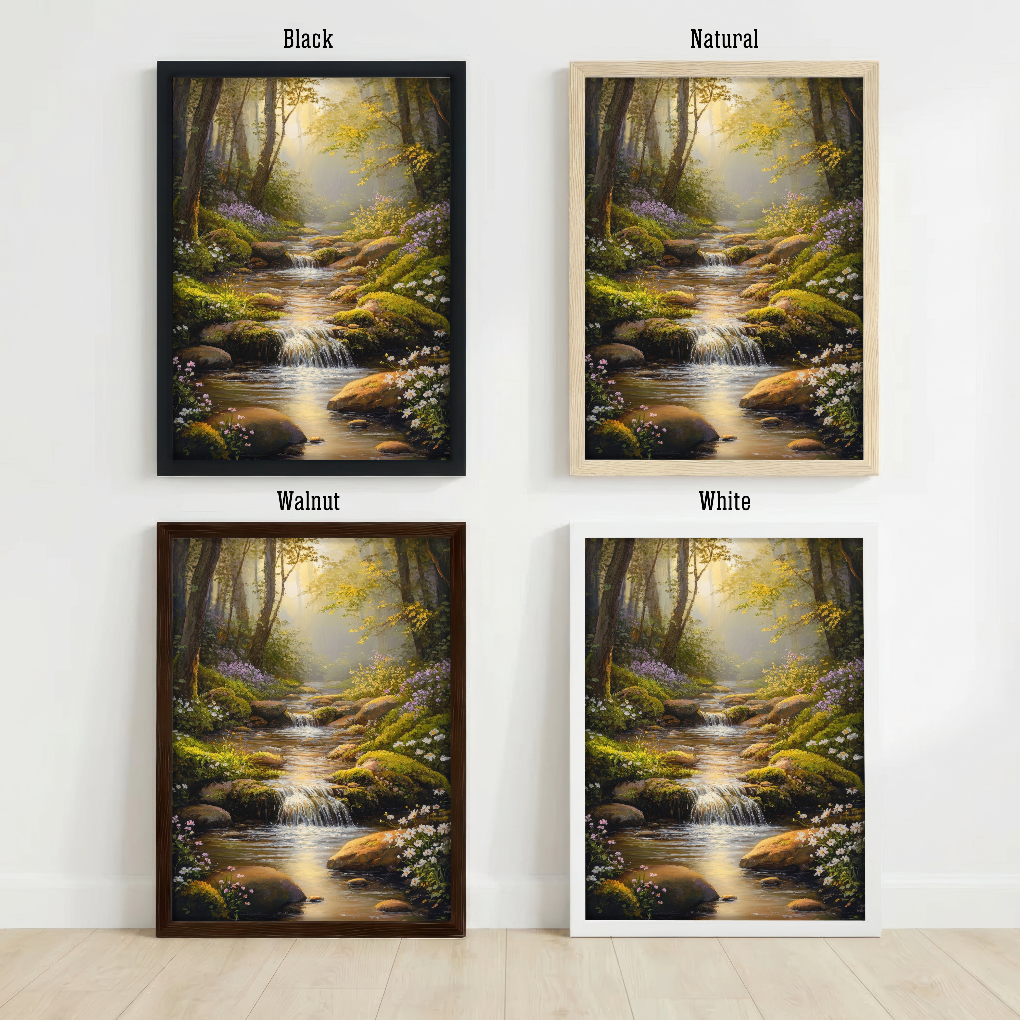 Enchanted Forest Waterfall Art Print