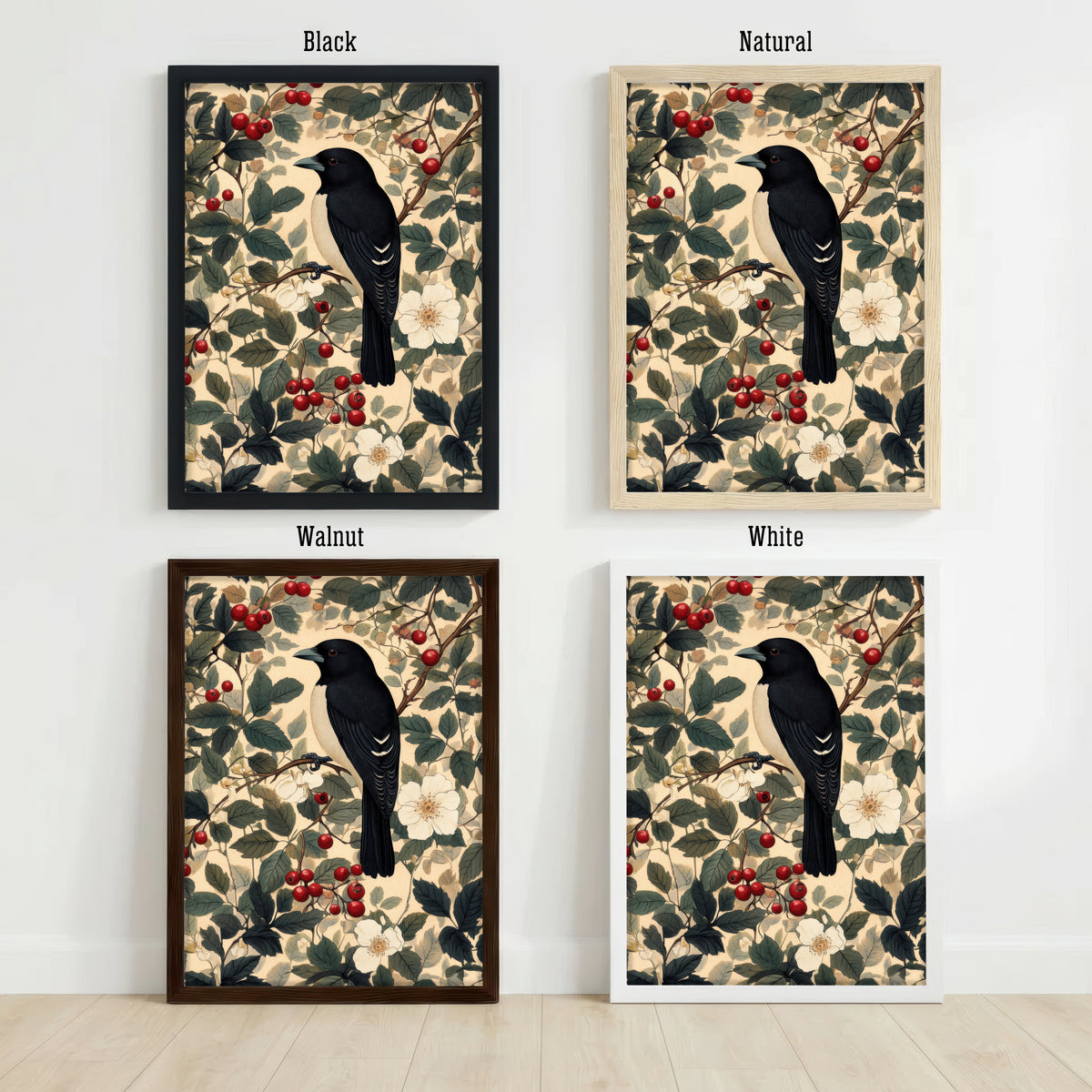 Black Crow Botanical Art Print