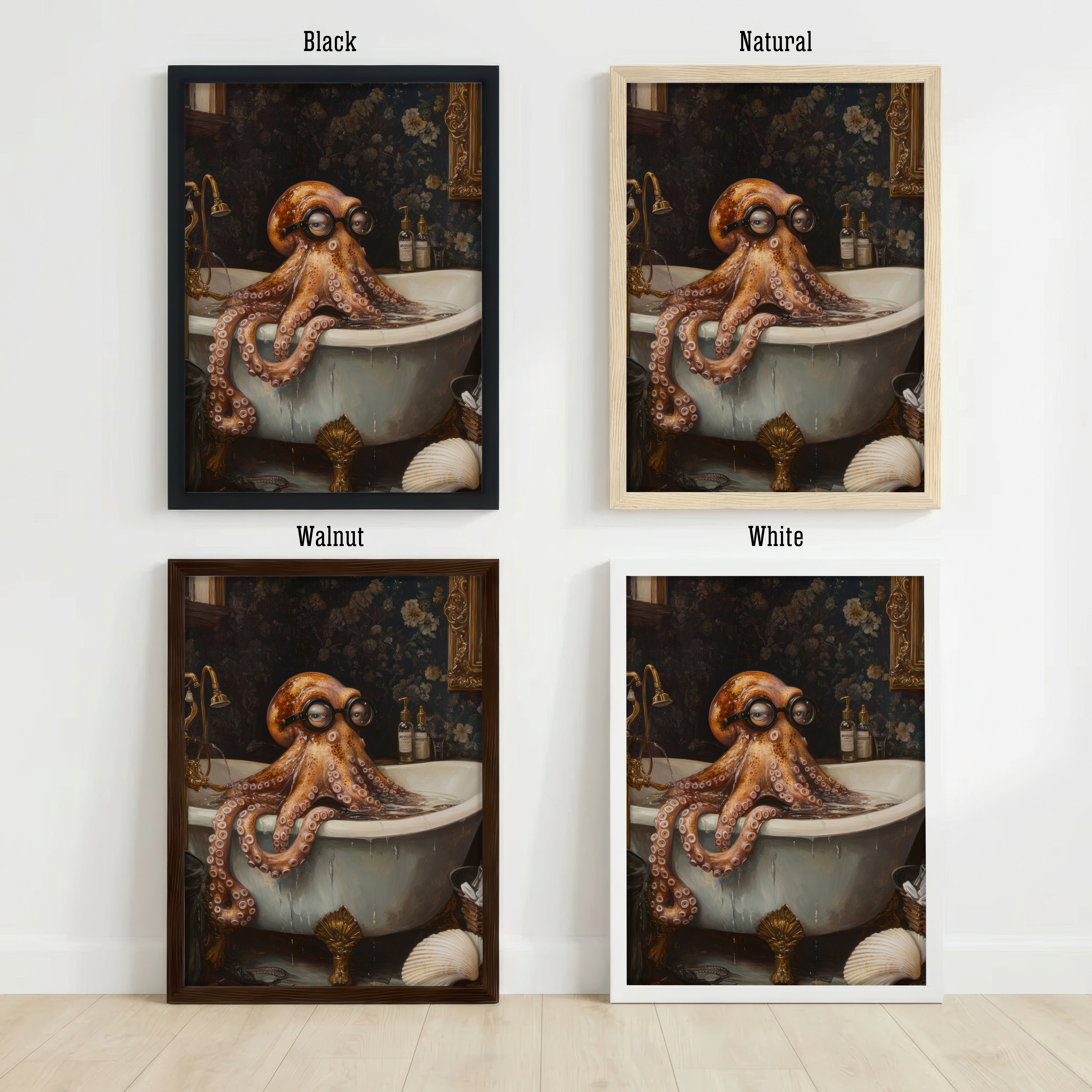 Victorian Octopus Dark Academia Art Print