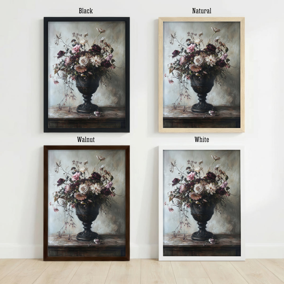 Moody Rose Bouquet Art Print