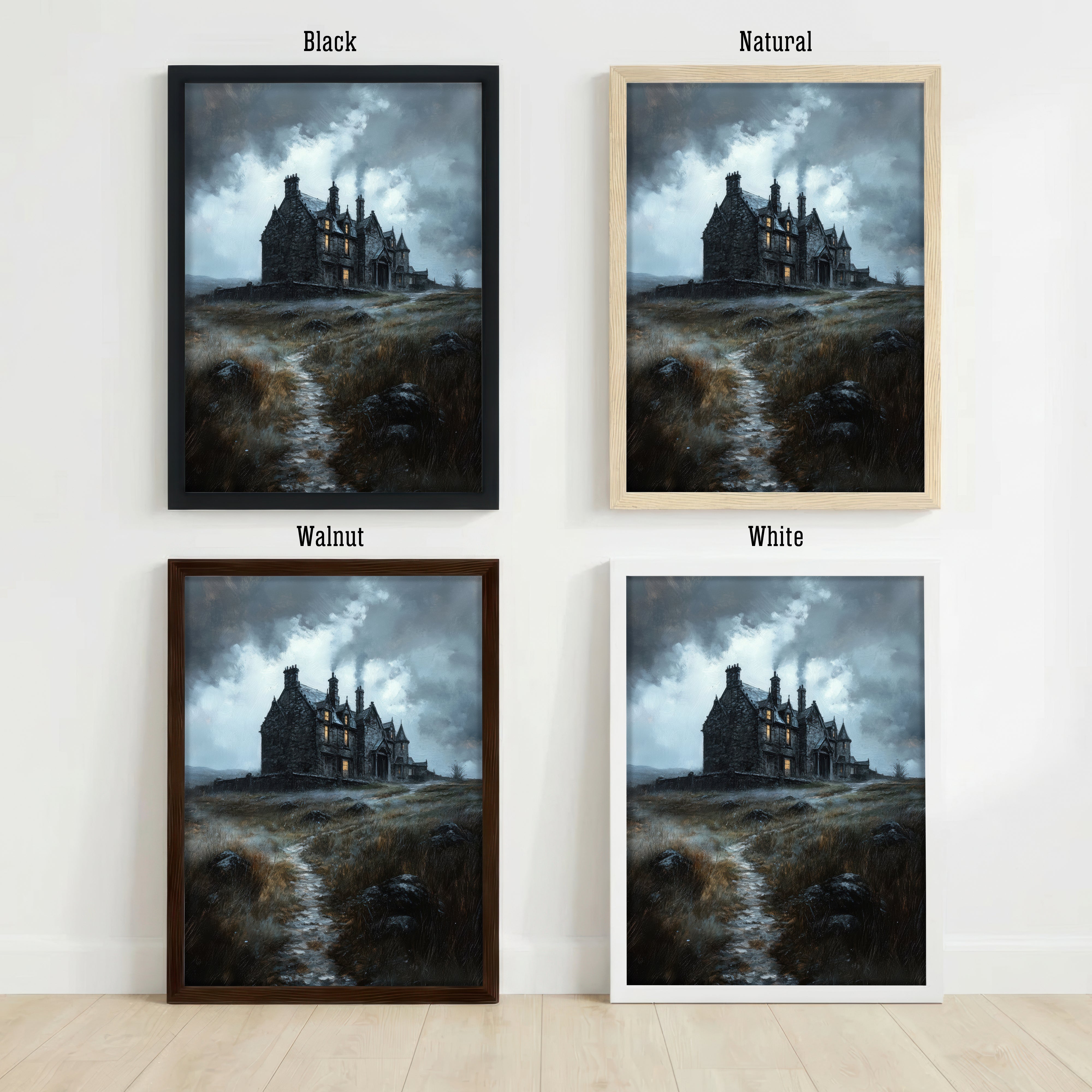 Gothic Manor Dark Landscape Art Print