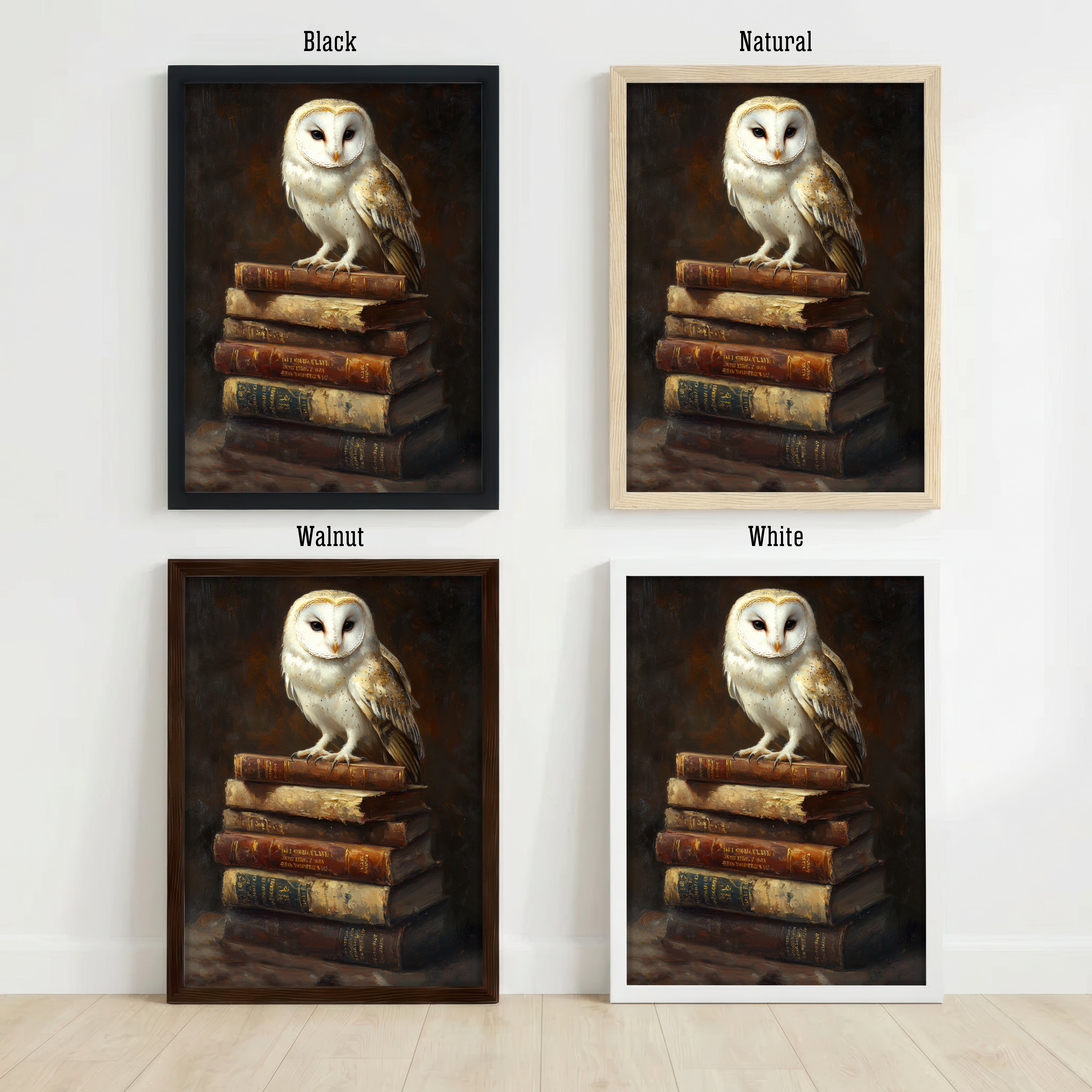 Barn Owl Dark Academia Art Print