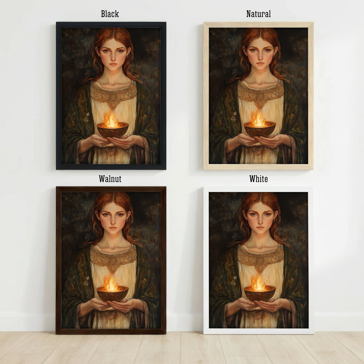 Medieval Woman with Fire Art Print