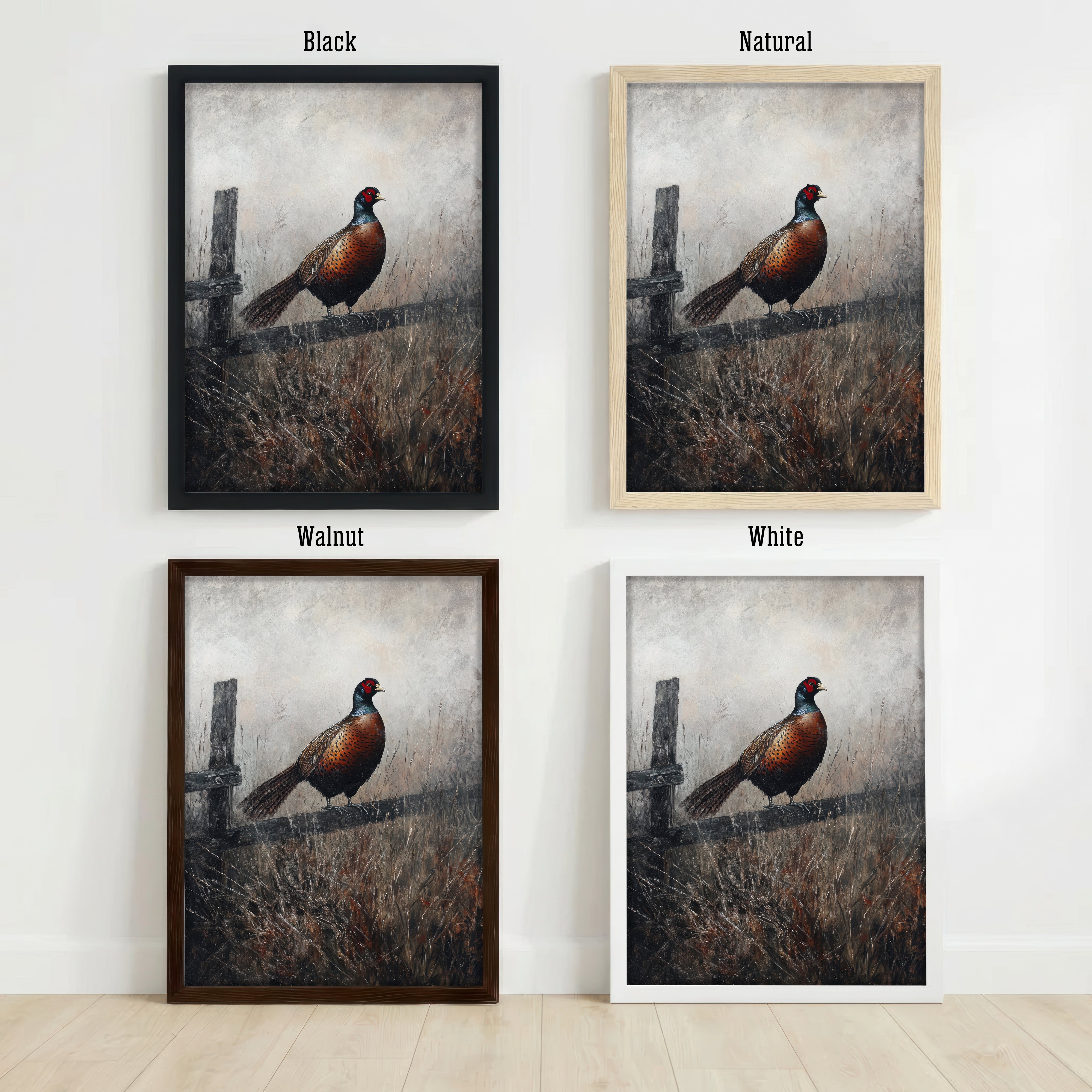 Pheasant Dark Wildlife Art Print