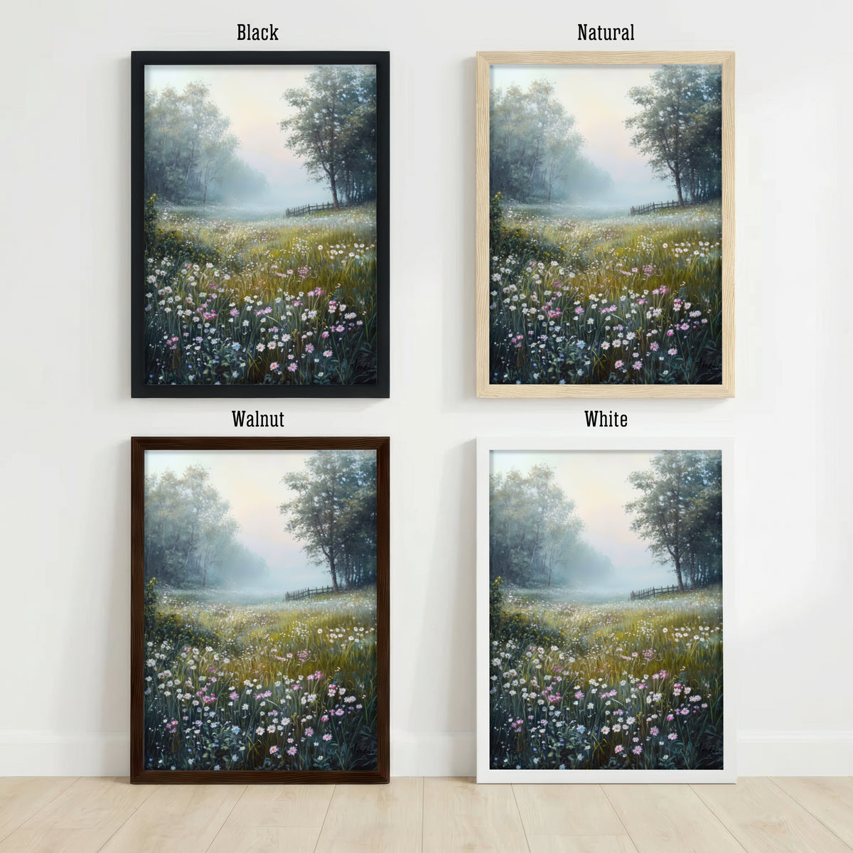 Misty Wildflower Meadow Art Print
