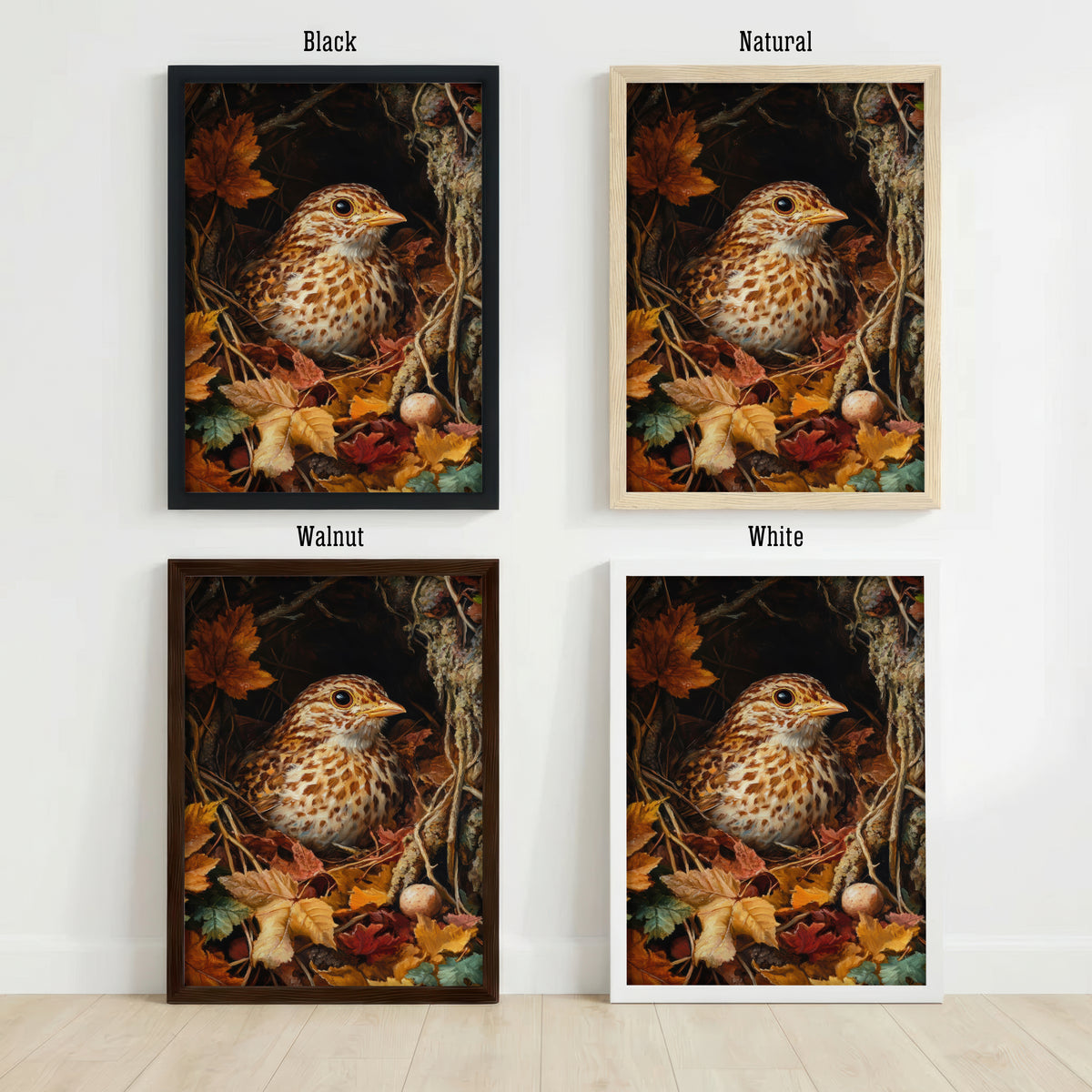 Mottled Woodland Bird Art Print