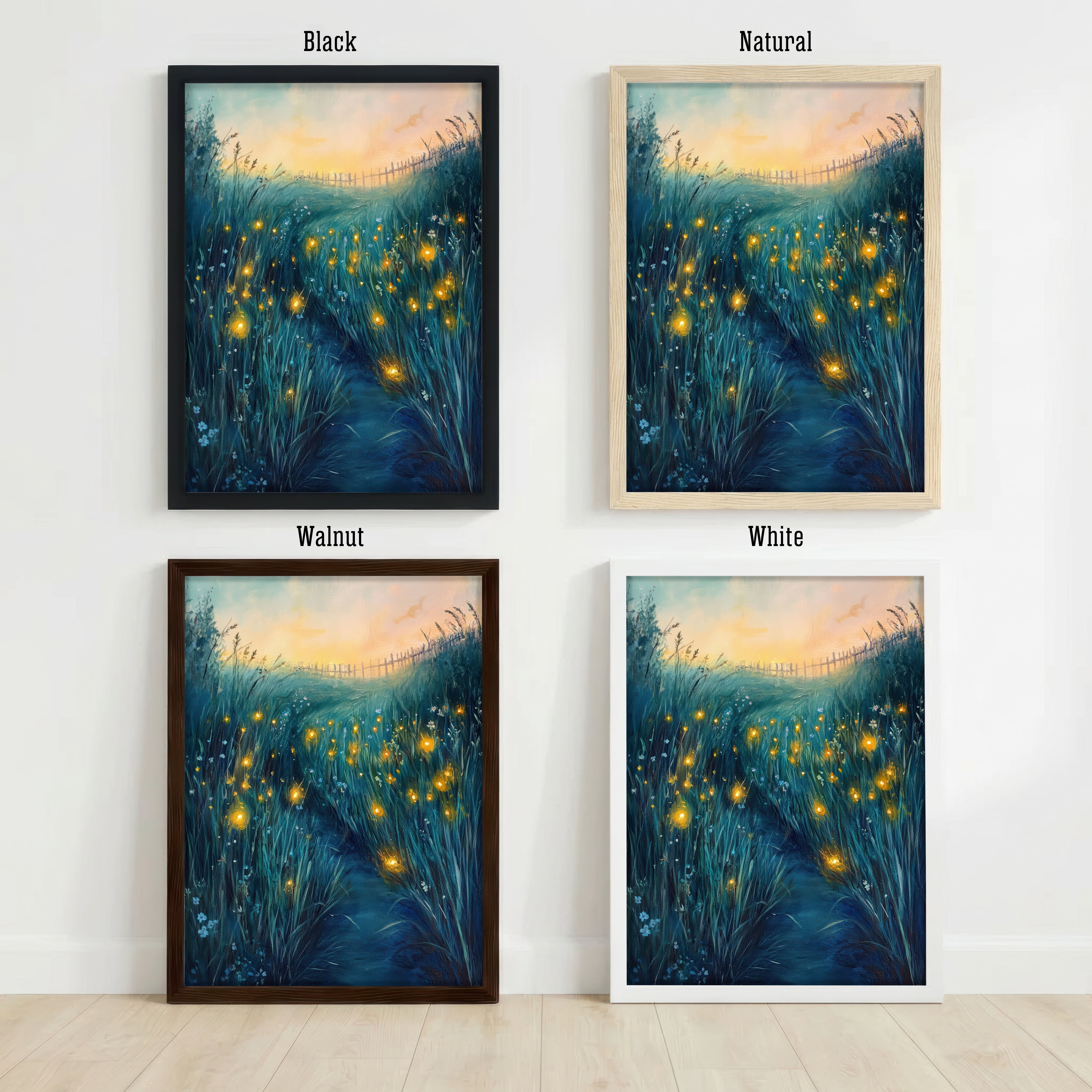Firefly Meadow Twilight Art Print