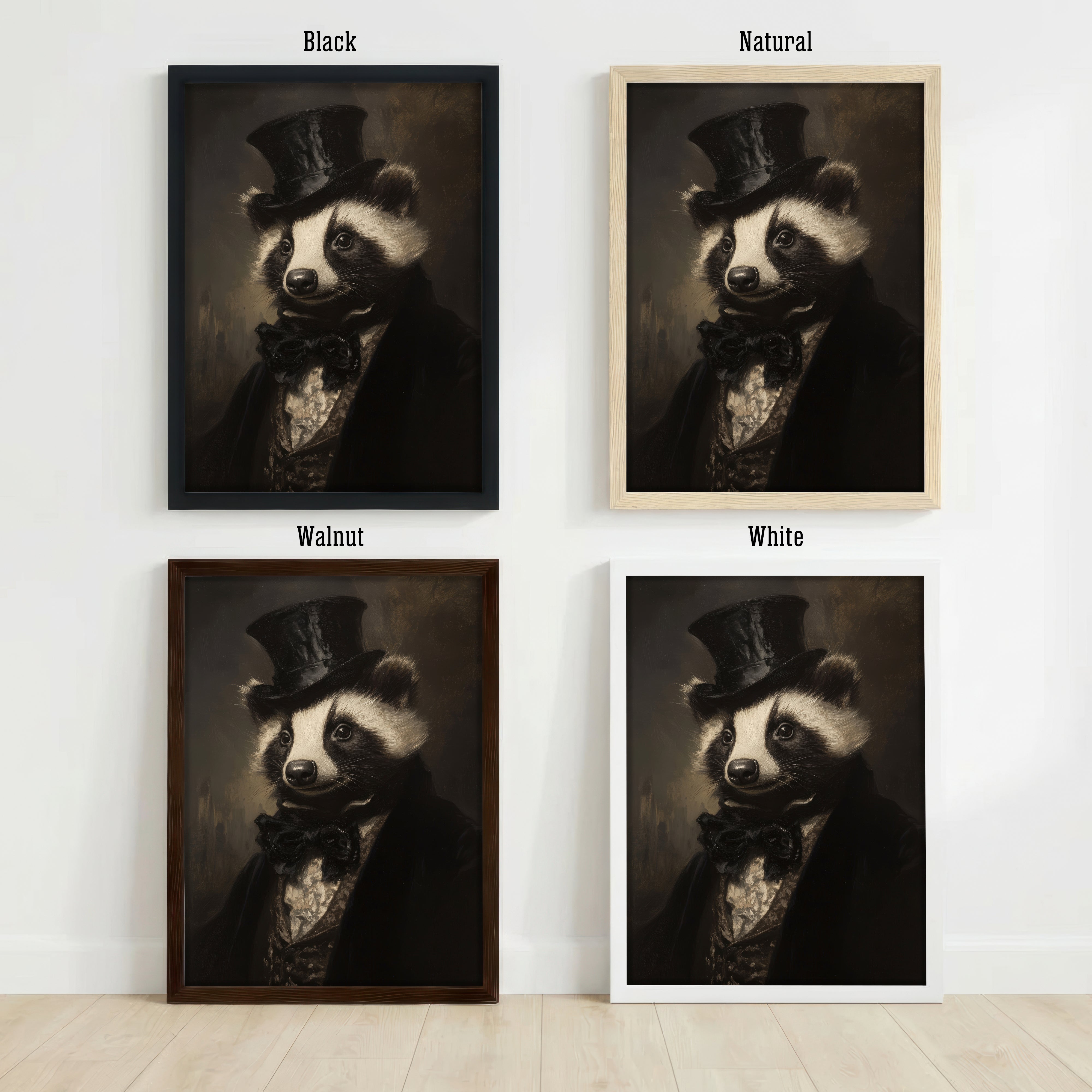 Victorian Raccoon Portrait Art Print