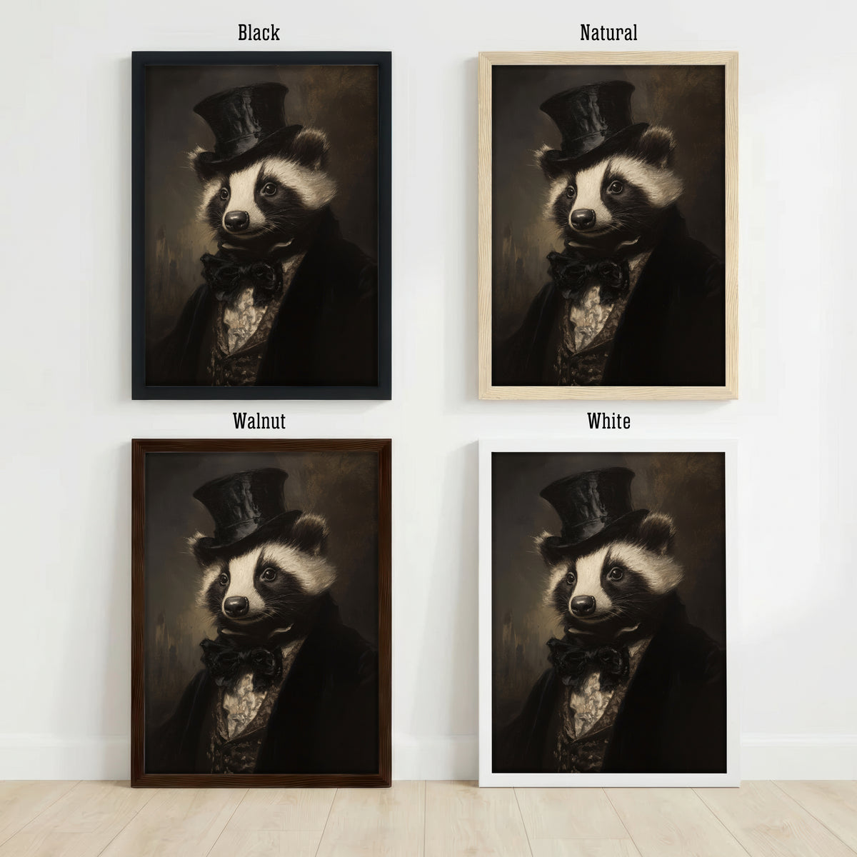 Victorian Raccoon Portrait Art Print