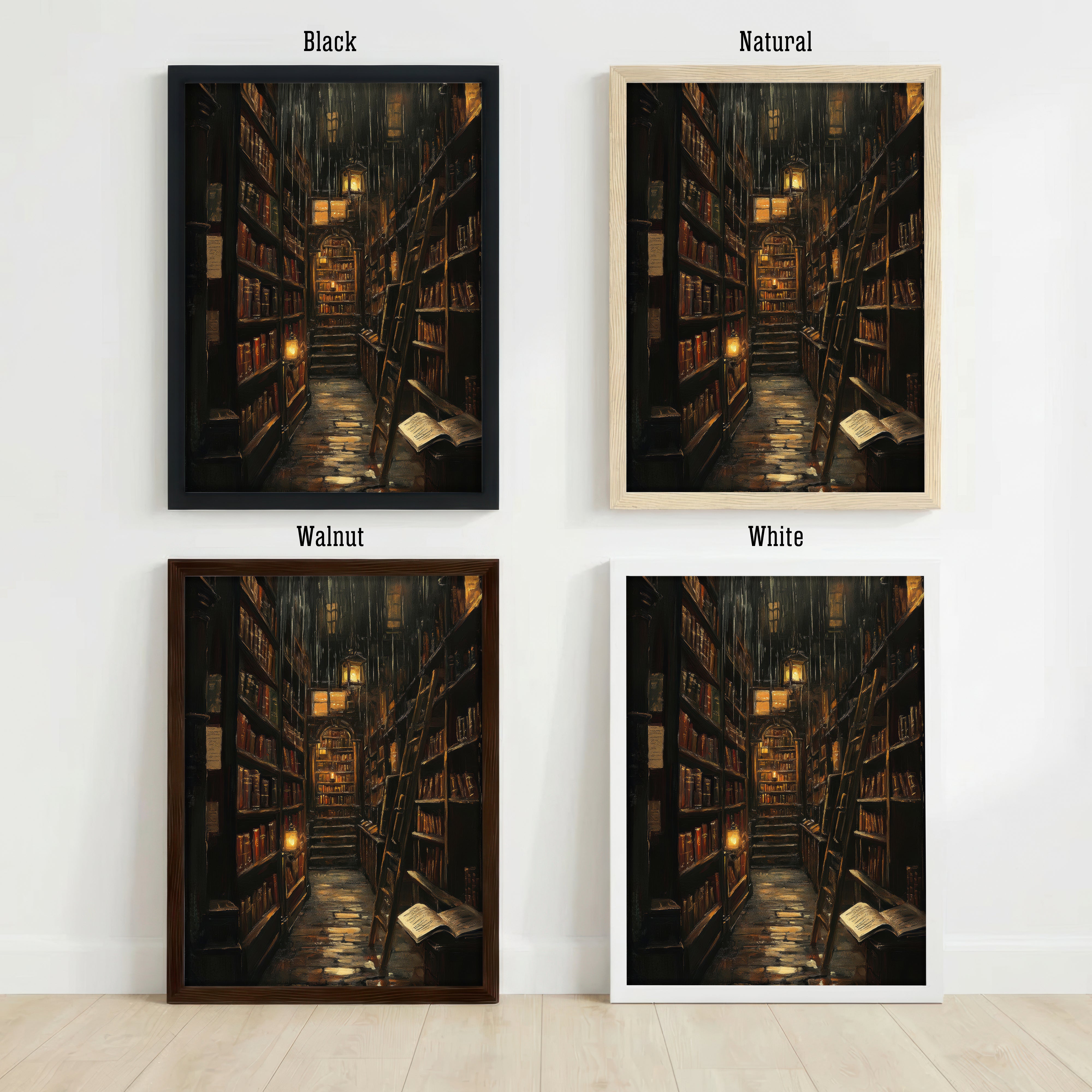 Dark Academia Library Art Print