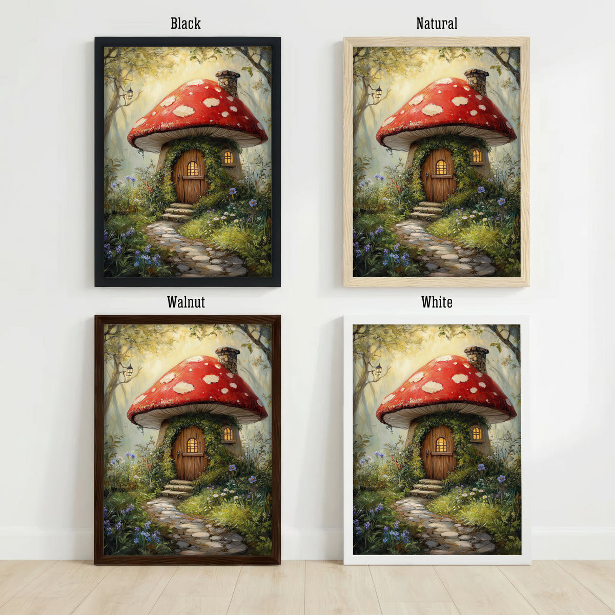 Enchanted Mushroom Cottage Art Print