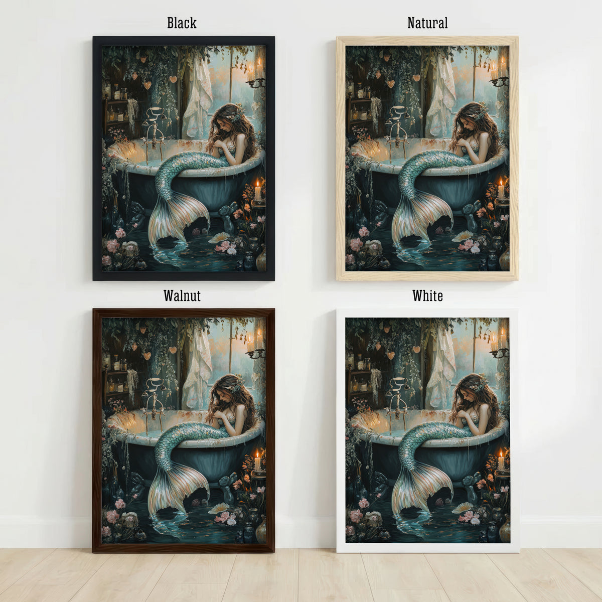 Mermaid in Antique Bath Art Print
