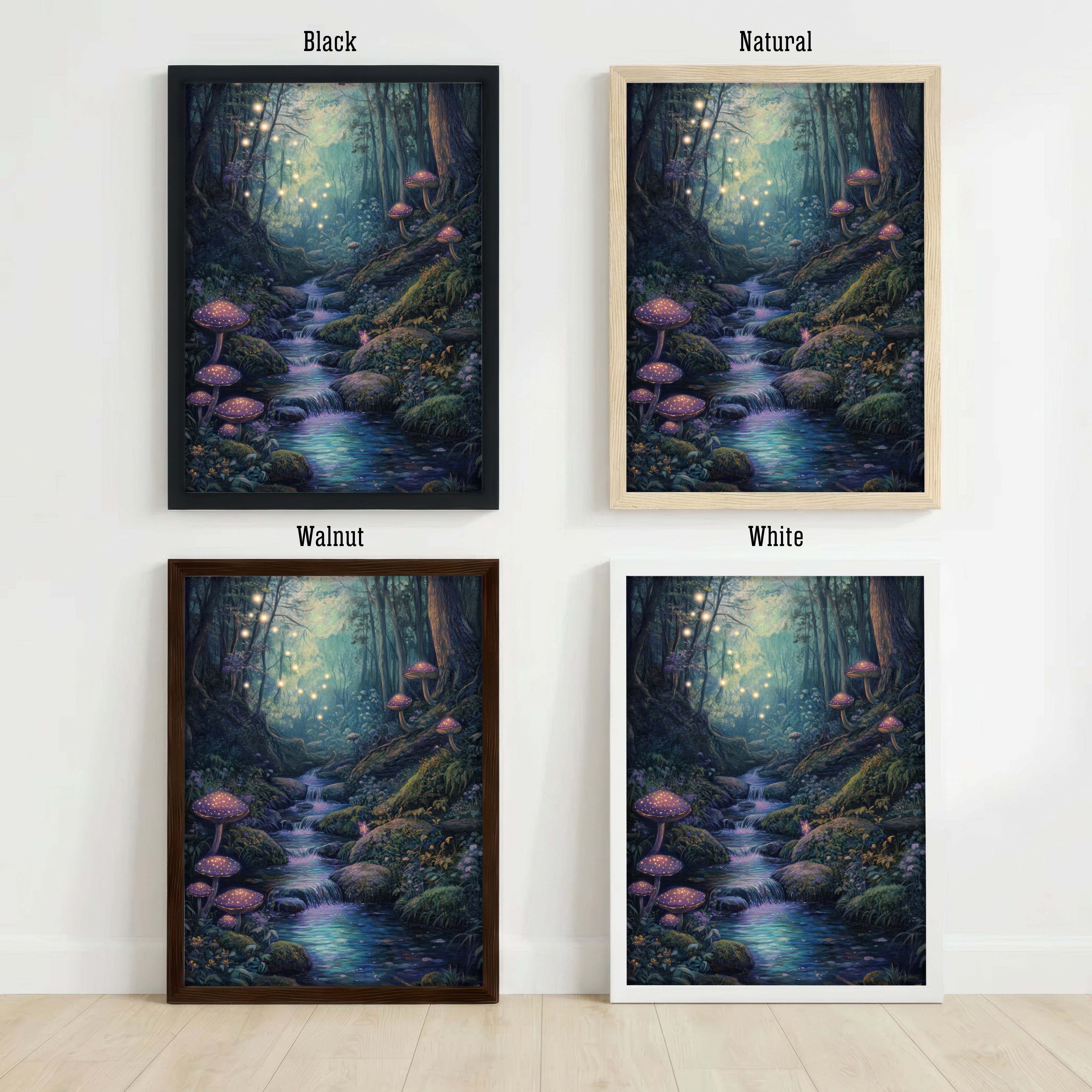 Enchanted Forest Mushroom Art Print