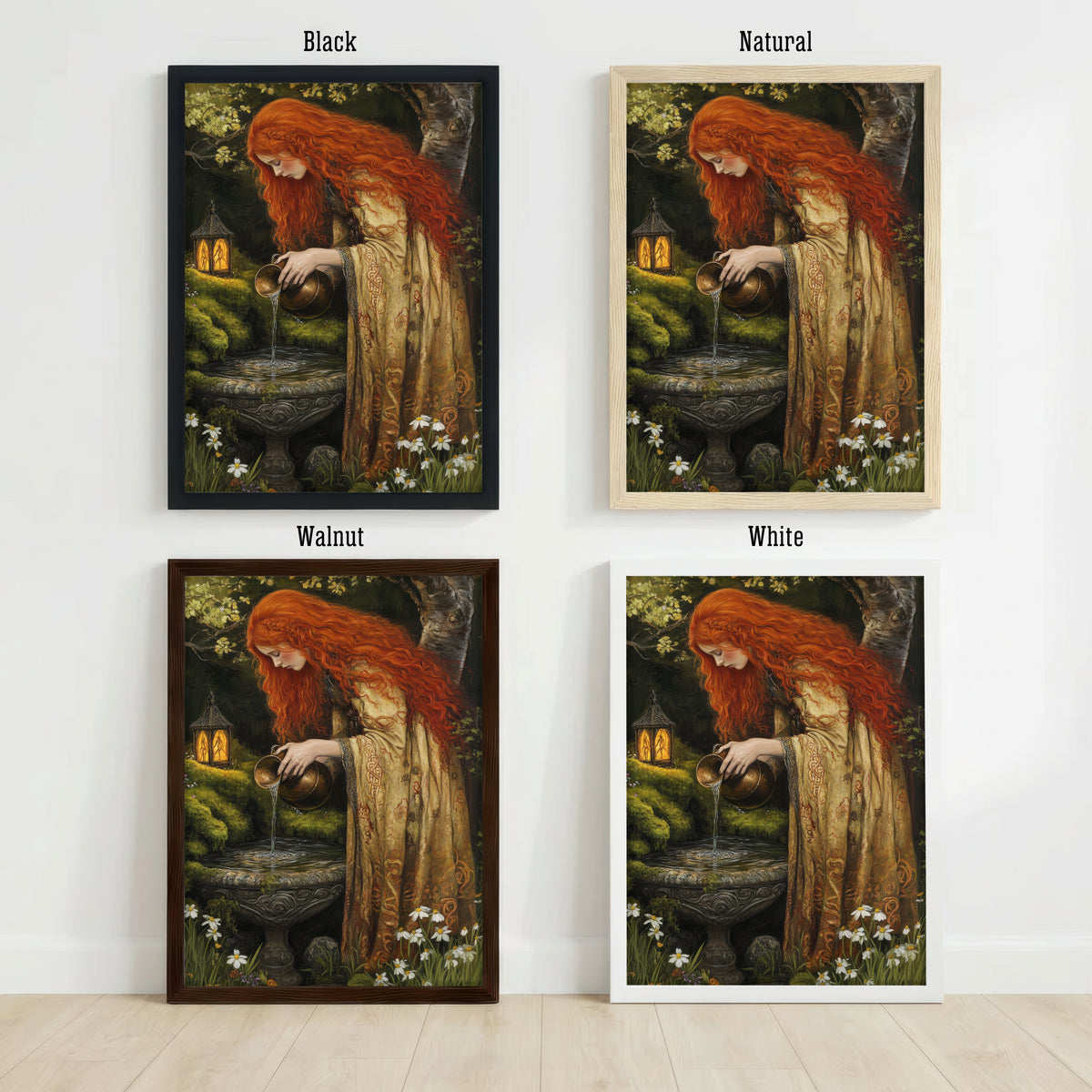 Red-Haired Forest Woman Art Print
