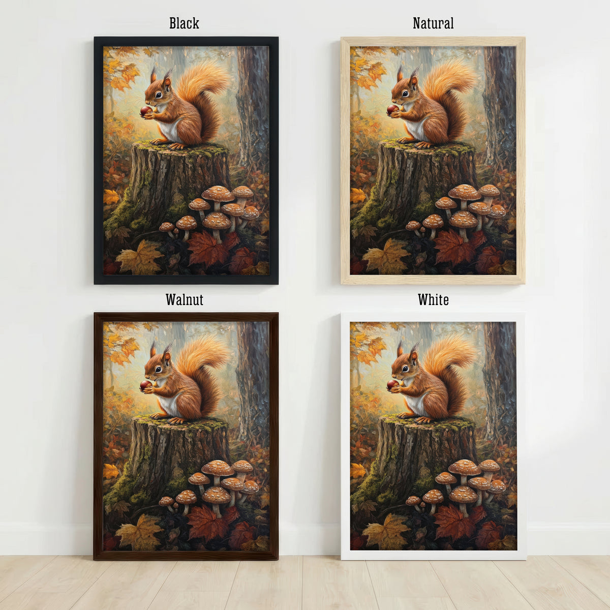 Autumn Squirrel Woodland Art Print