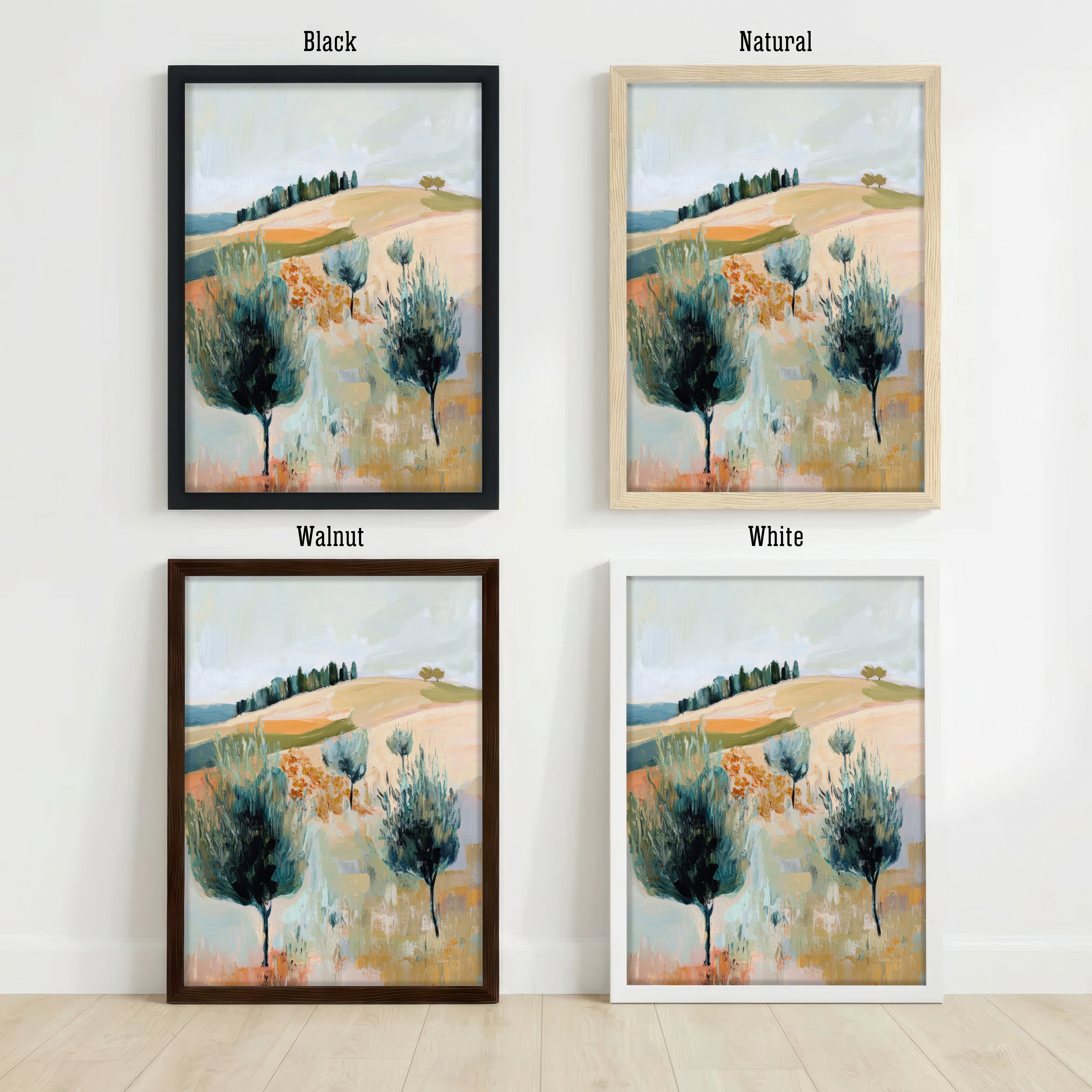 Abstract Countryside Trees Art Print