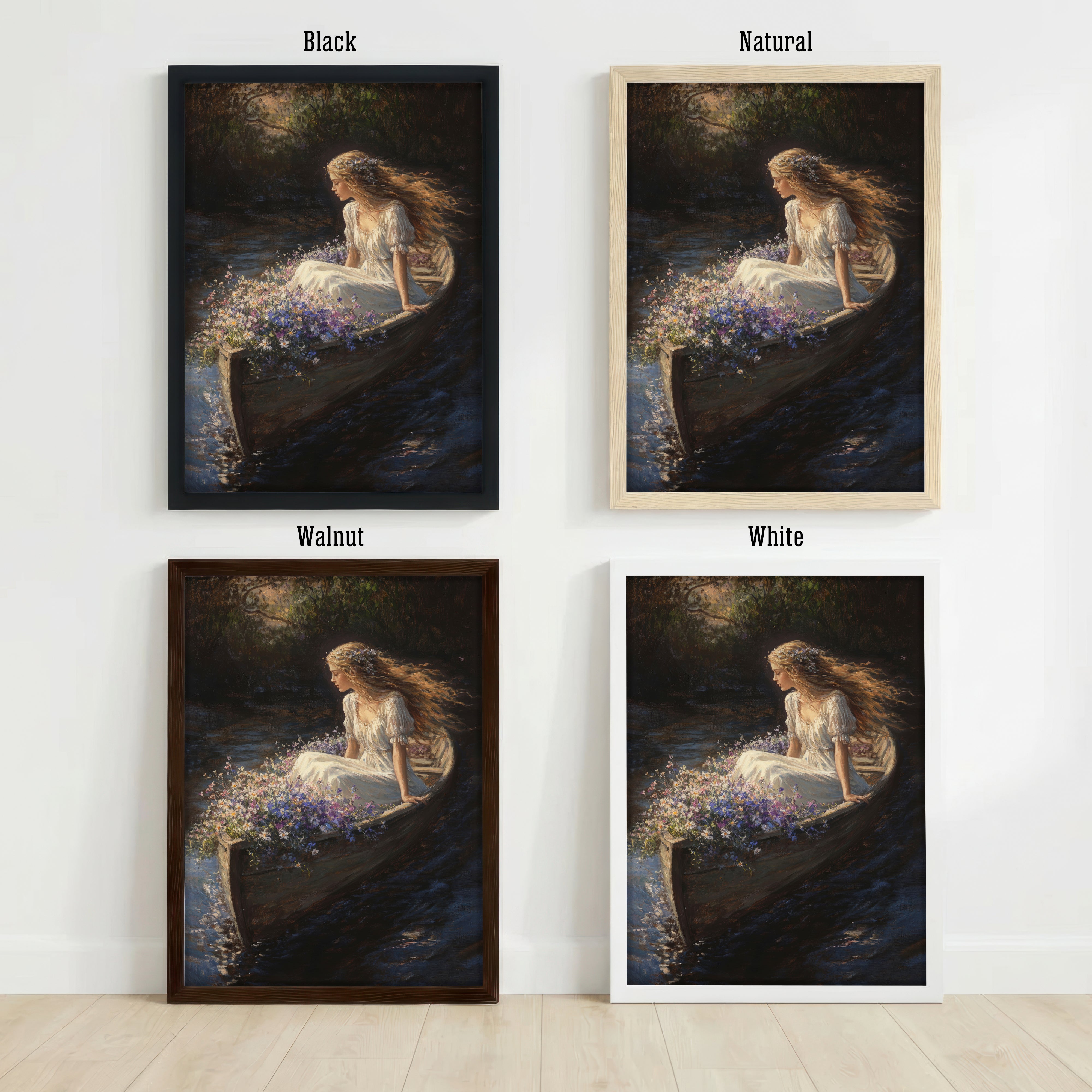 Romantic Woodland Woman Art Print