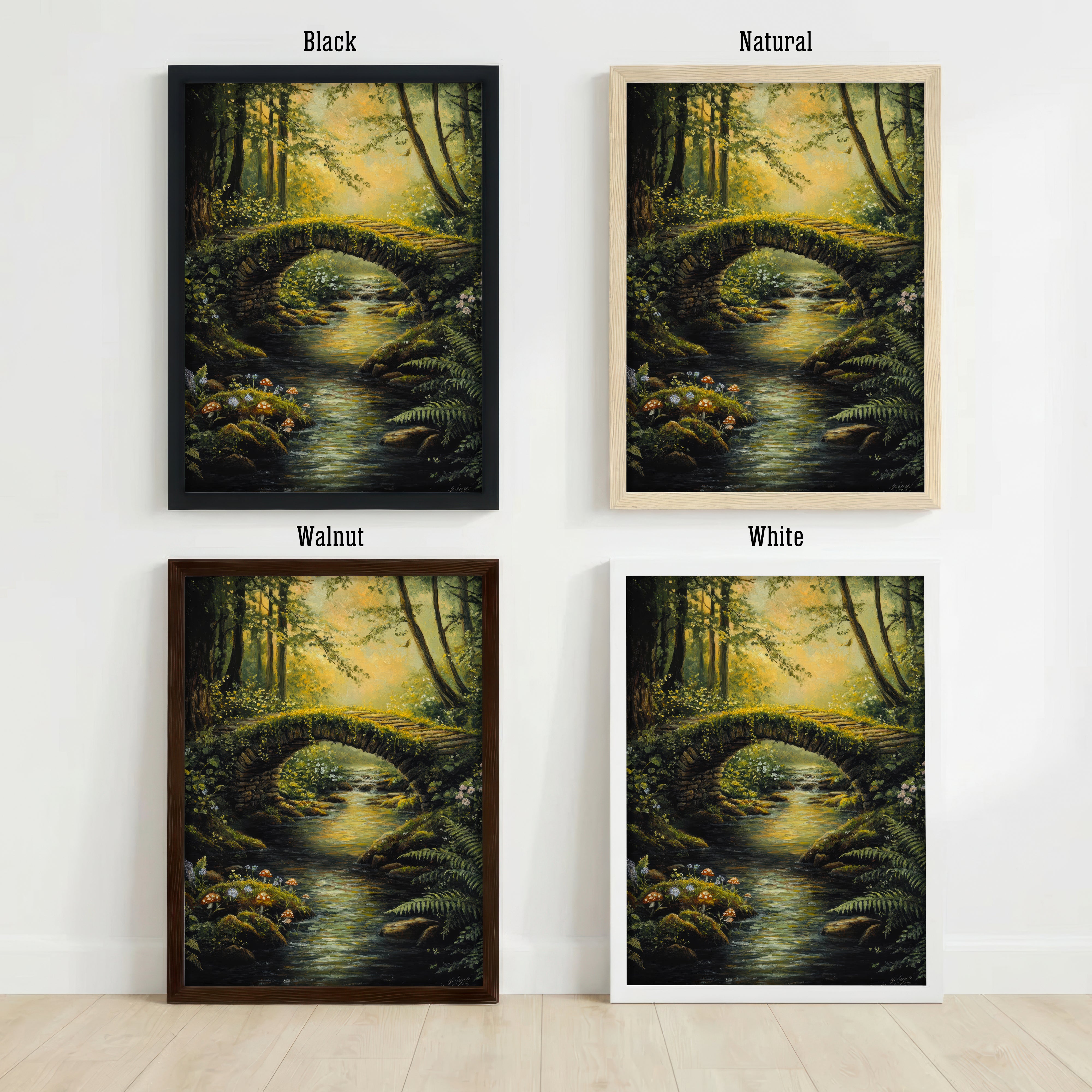 Woodland Stream Forest Art Print