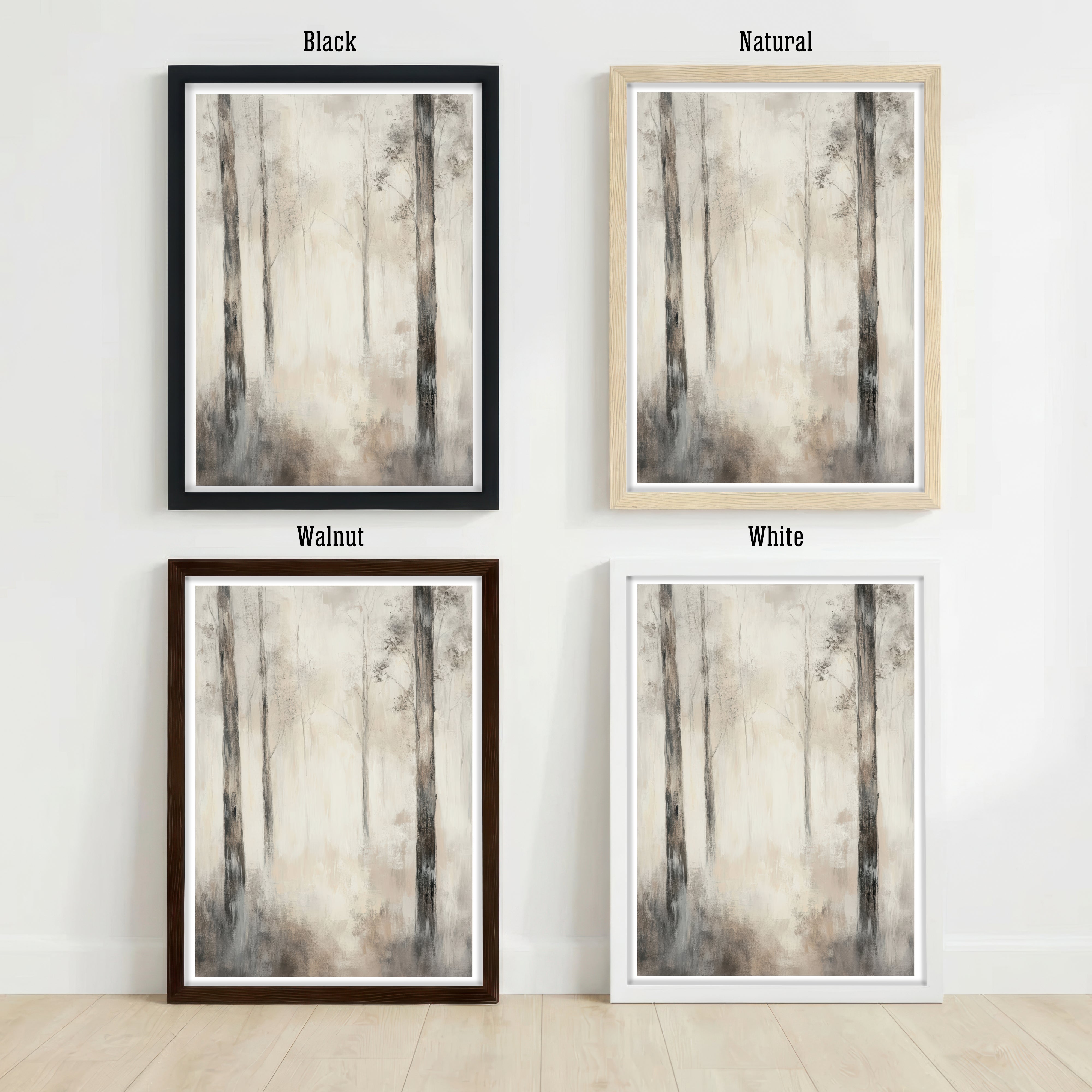 Misty Woodland Forest Art Print