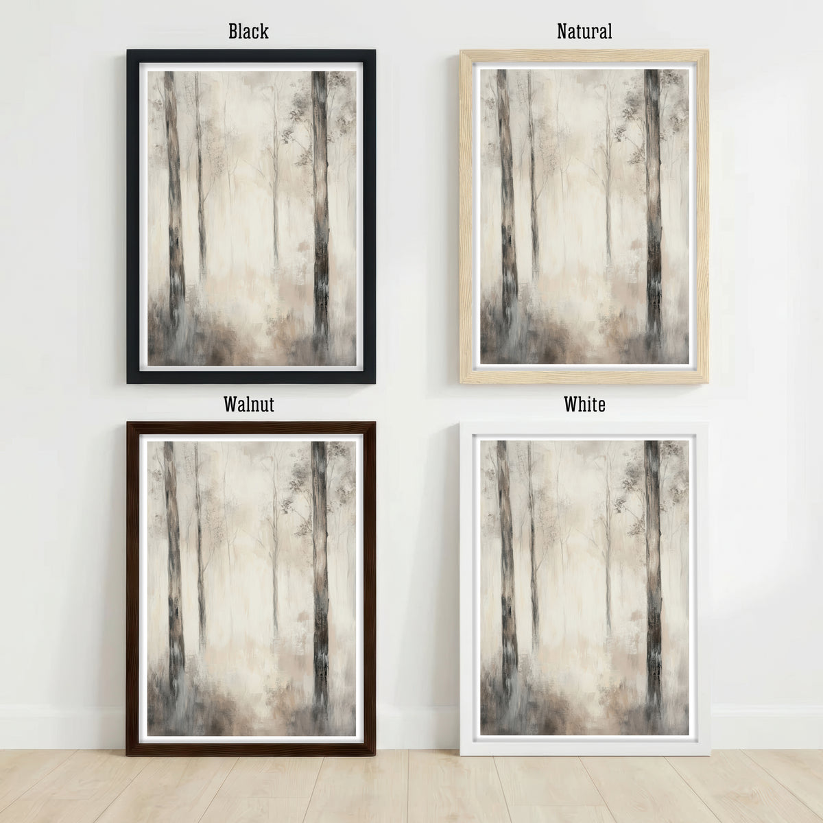 Misty Woodland Forest Art Print