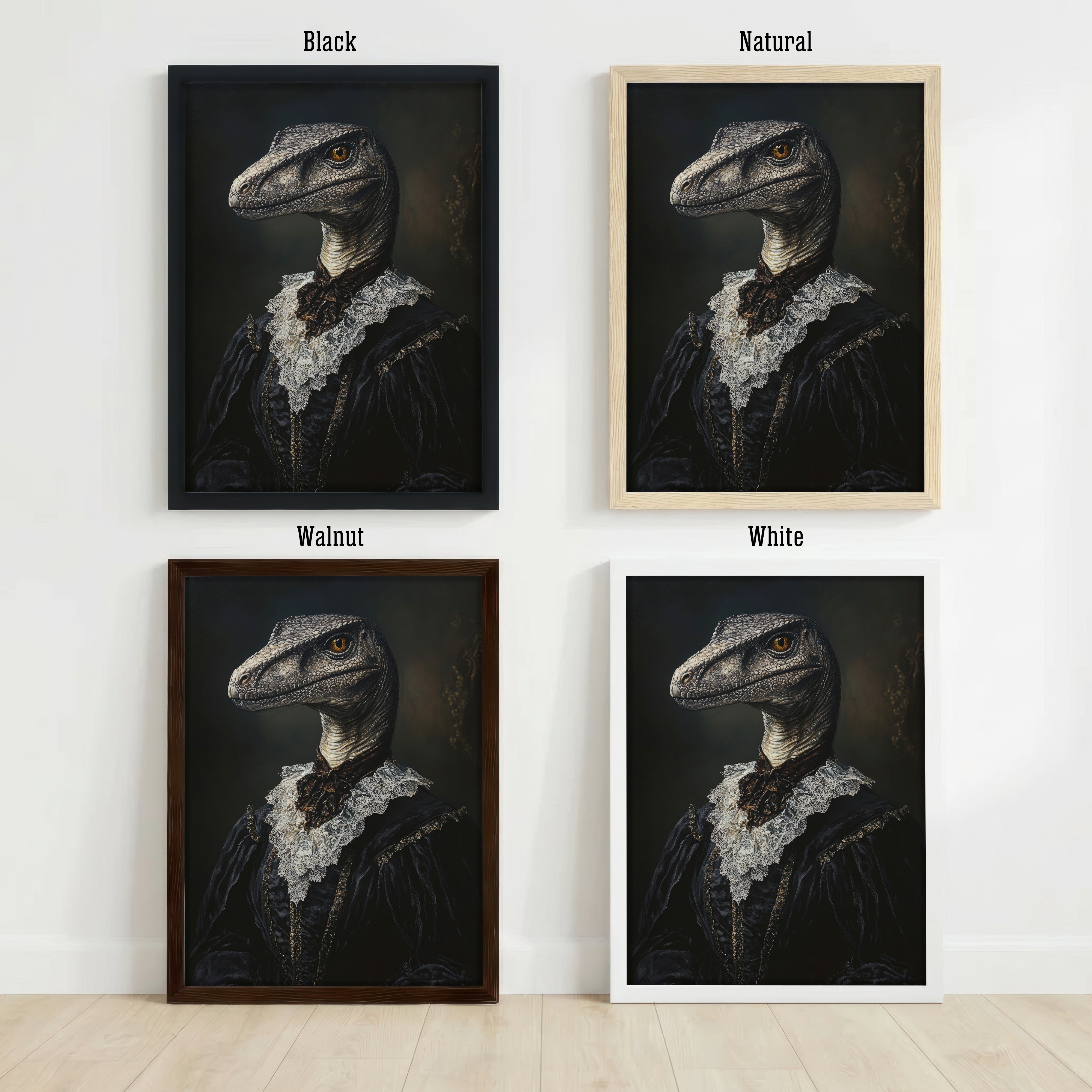 Gothic Dinosaur Portrait Art Print