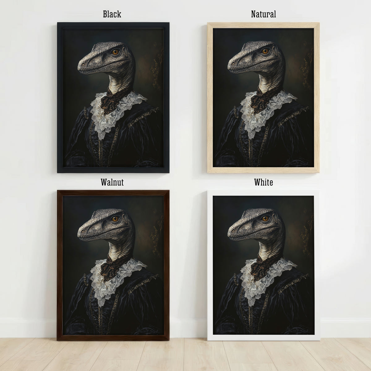Gothic Dinosaur Portrait Art Print