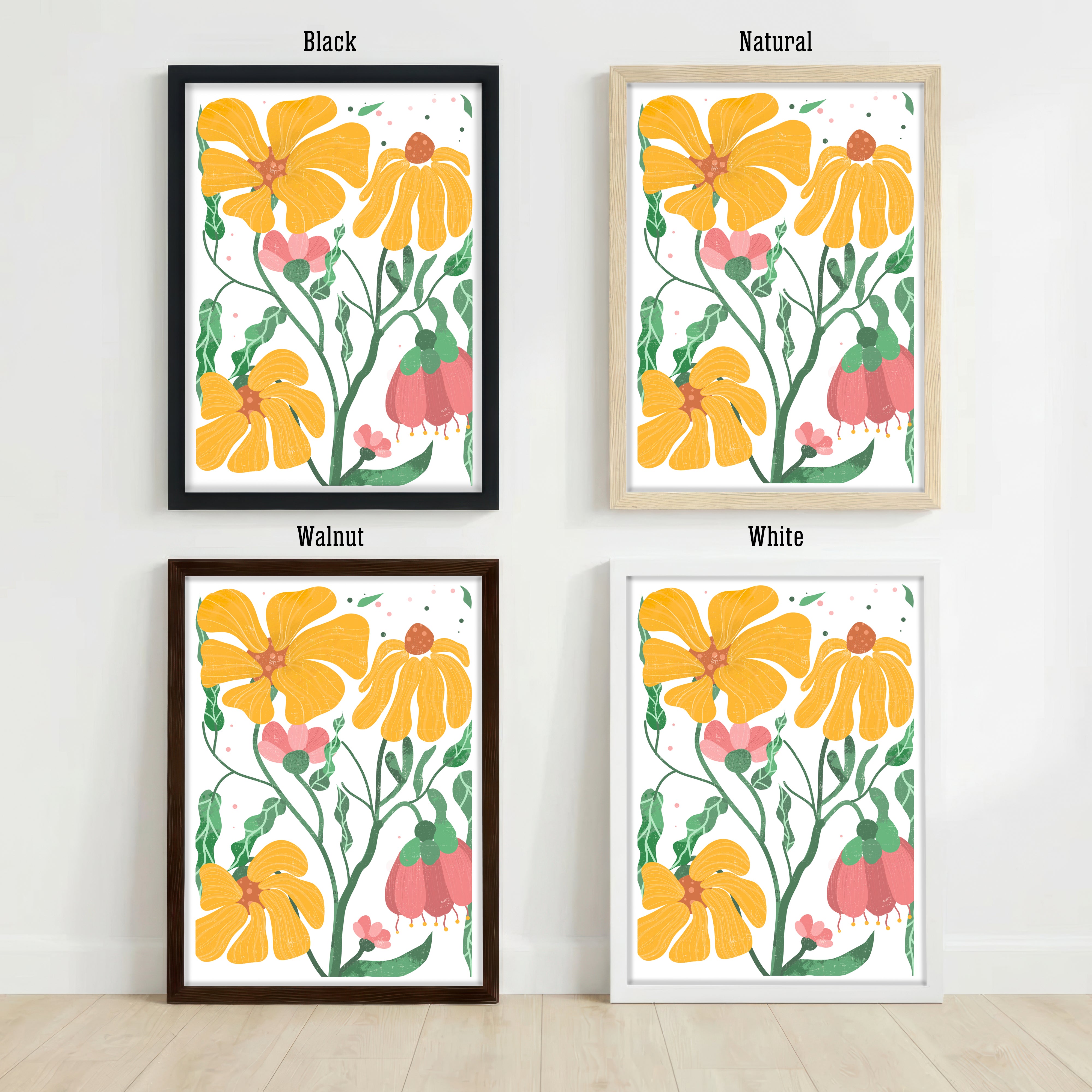 Colourful Floral Botanical Art Print