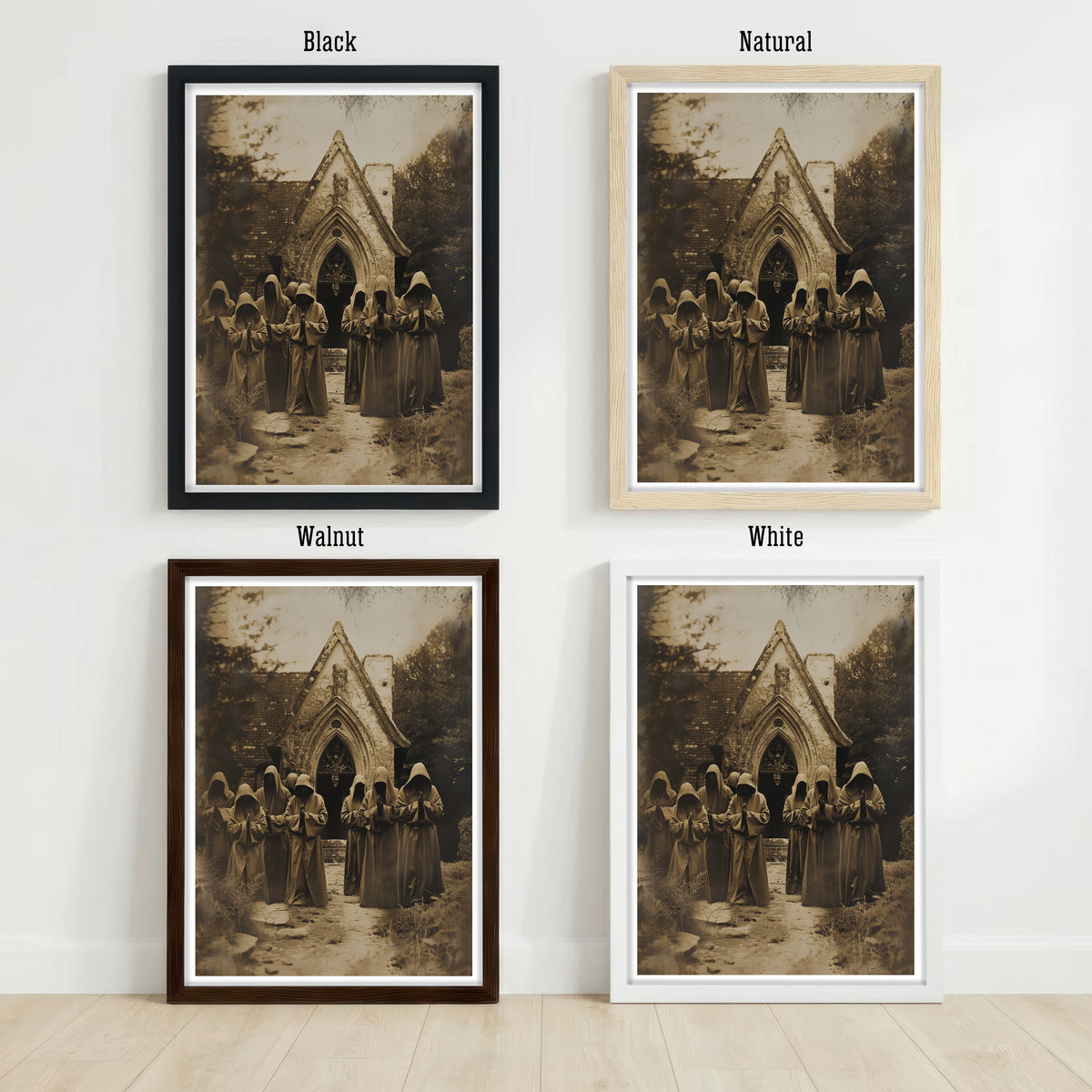 Hooded Figures Gothic Church Art Print