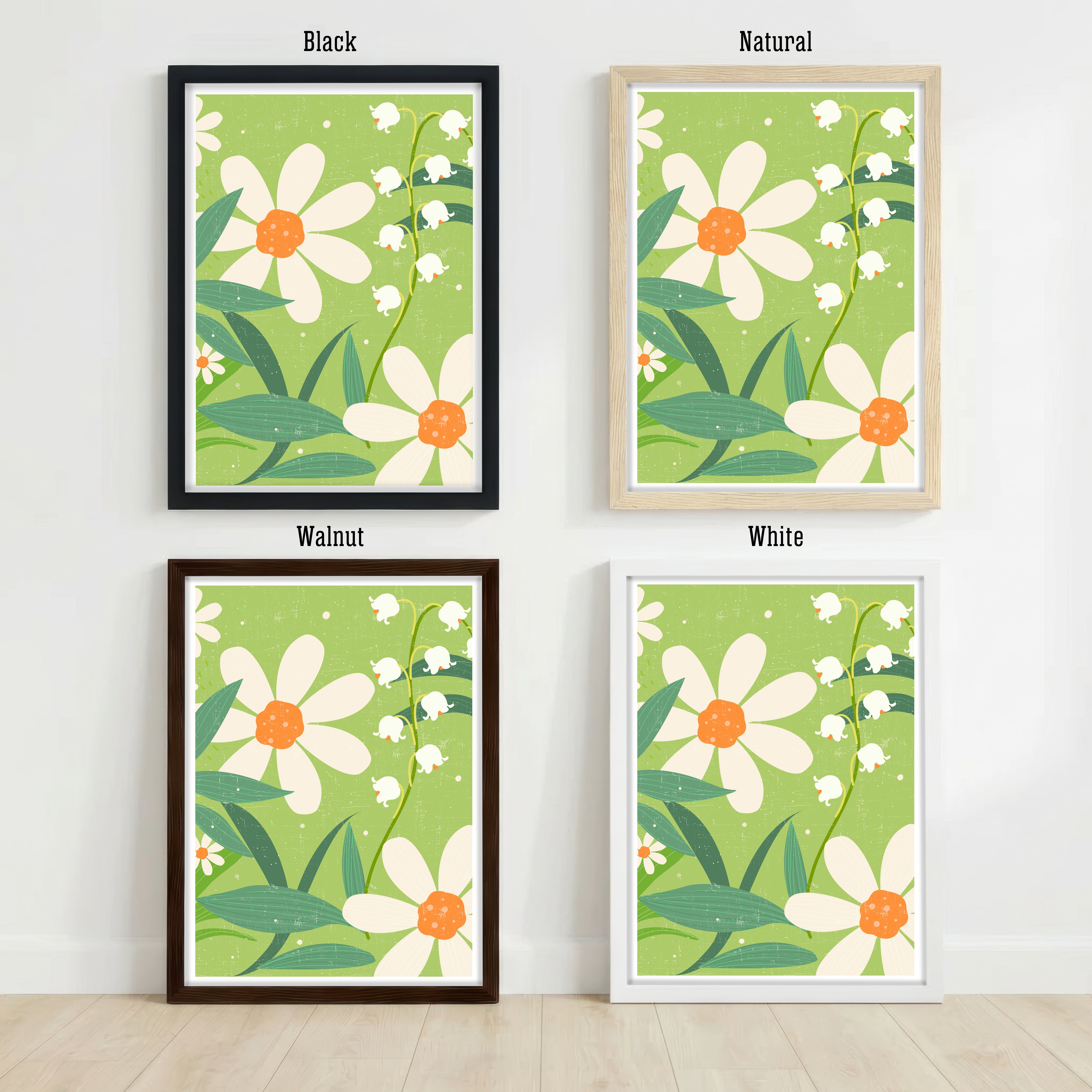 Daisy and Lily of the Valley Art Print
