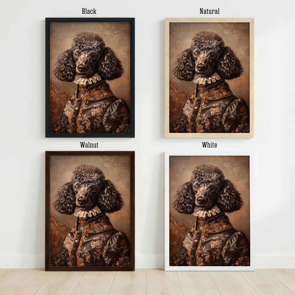 Aristocratic Poodle Dark Academia Art Print