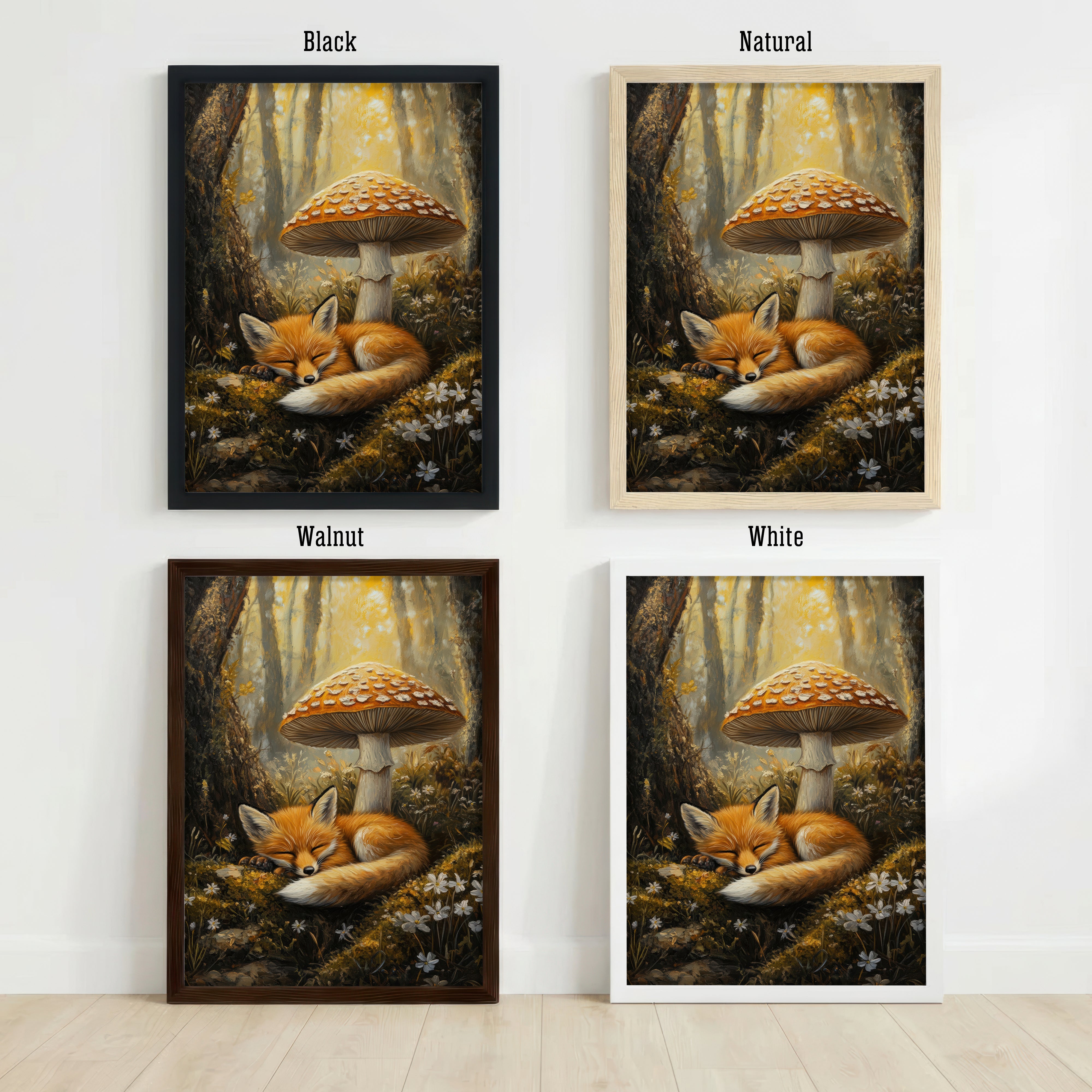 Sleeping Fox Woodland Art Print