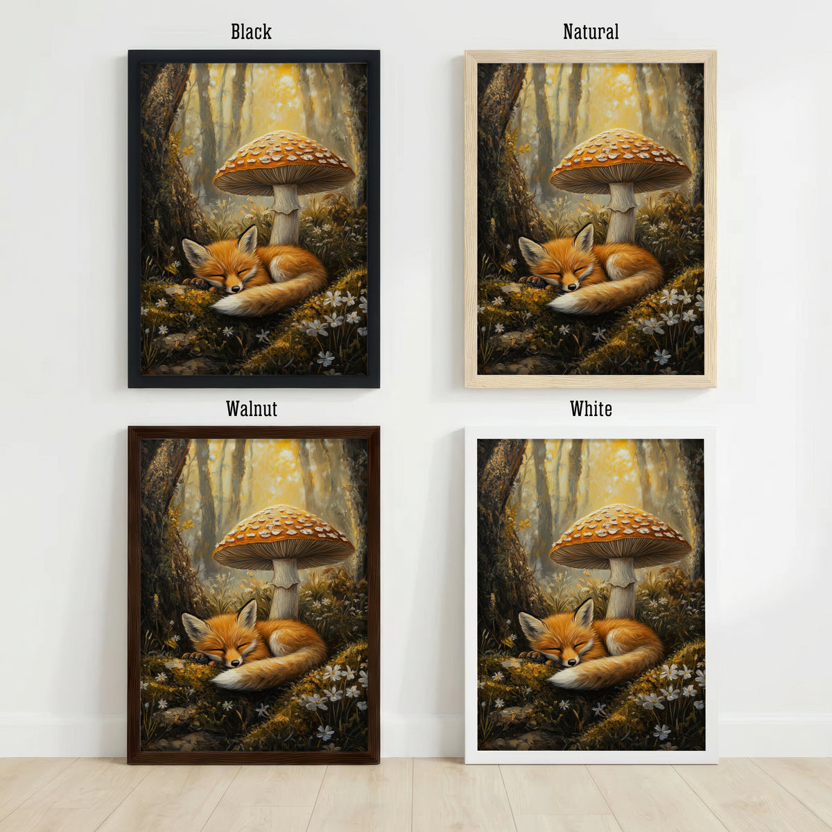 Sleeping Fox Woodland Art Print