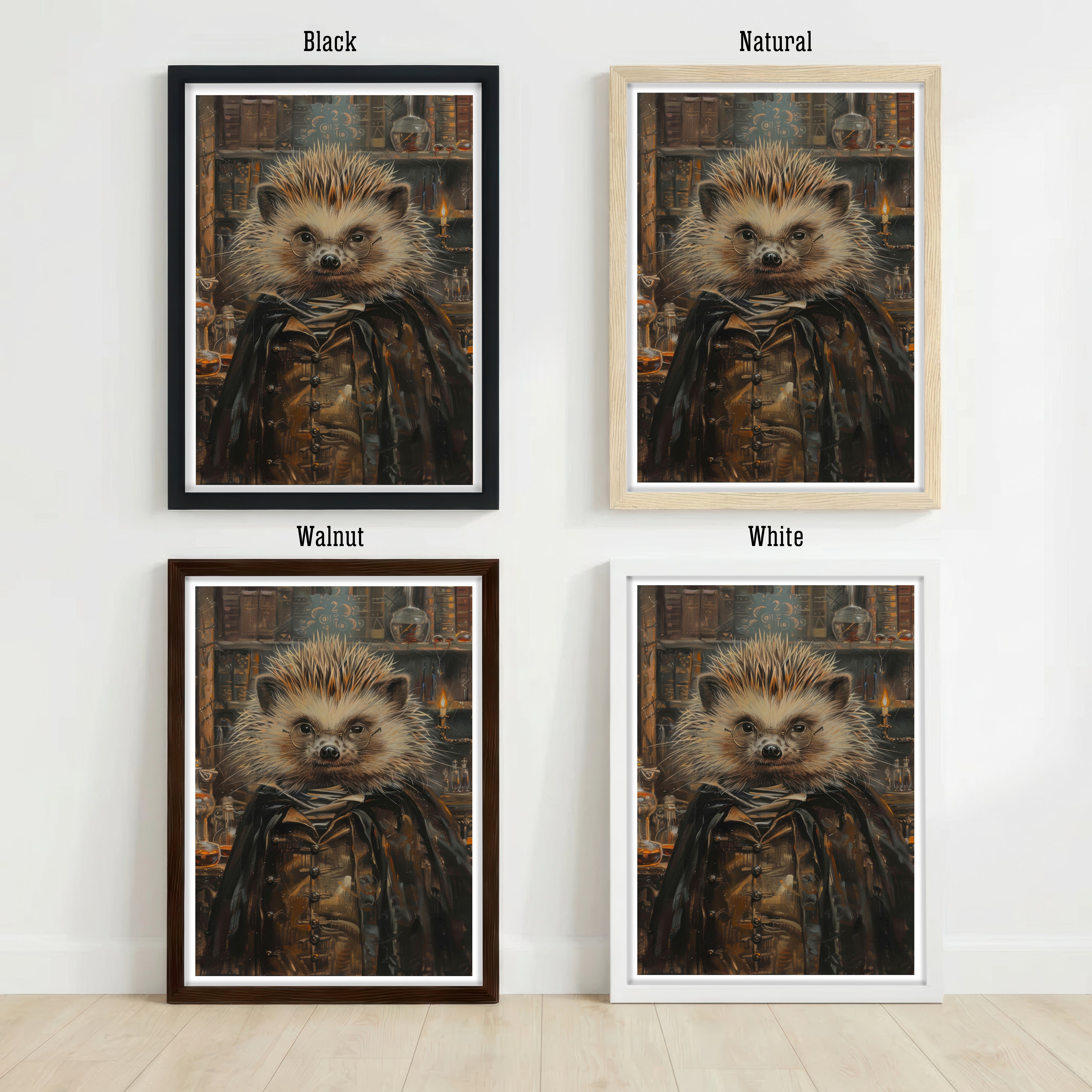 Hedgehog Dark Academia Art Print