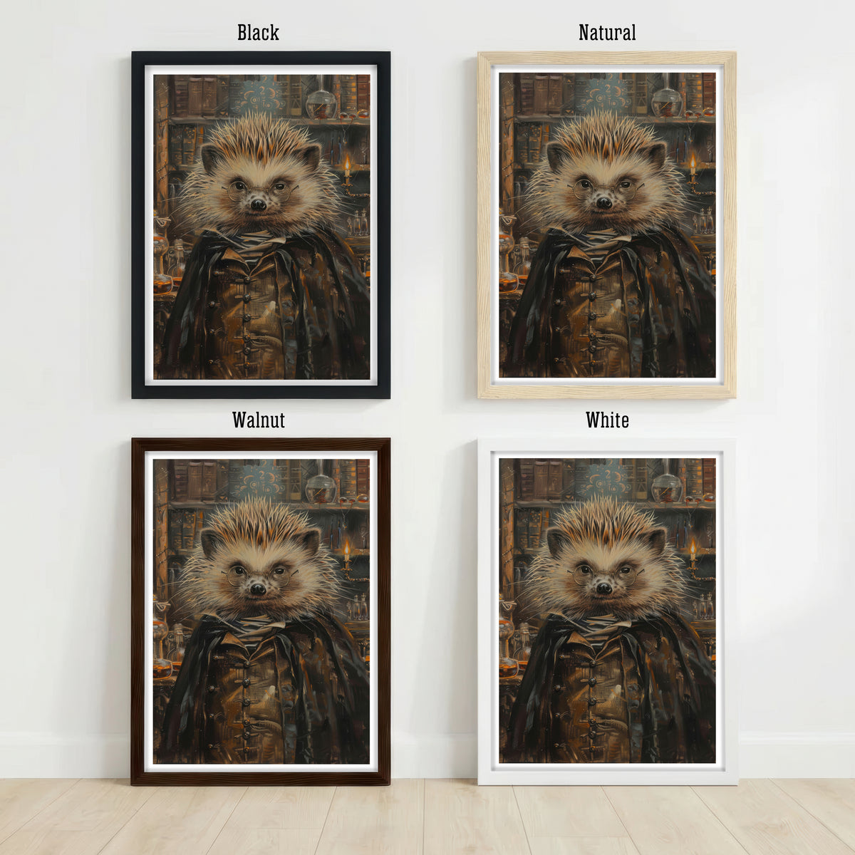 Hedgehog Dark Academia Art Print