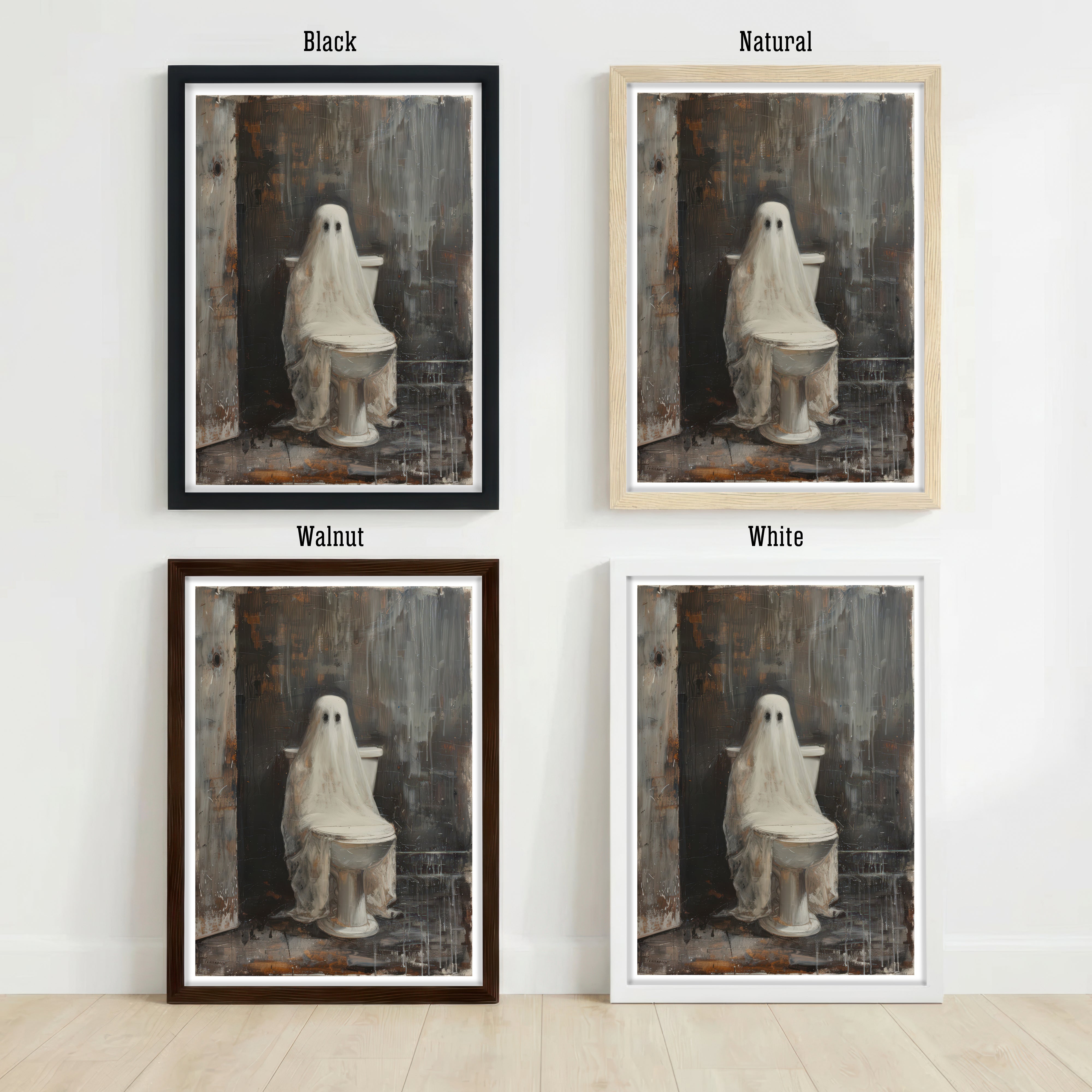 Ghost on Toilet Dark Art Print