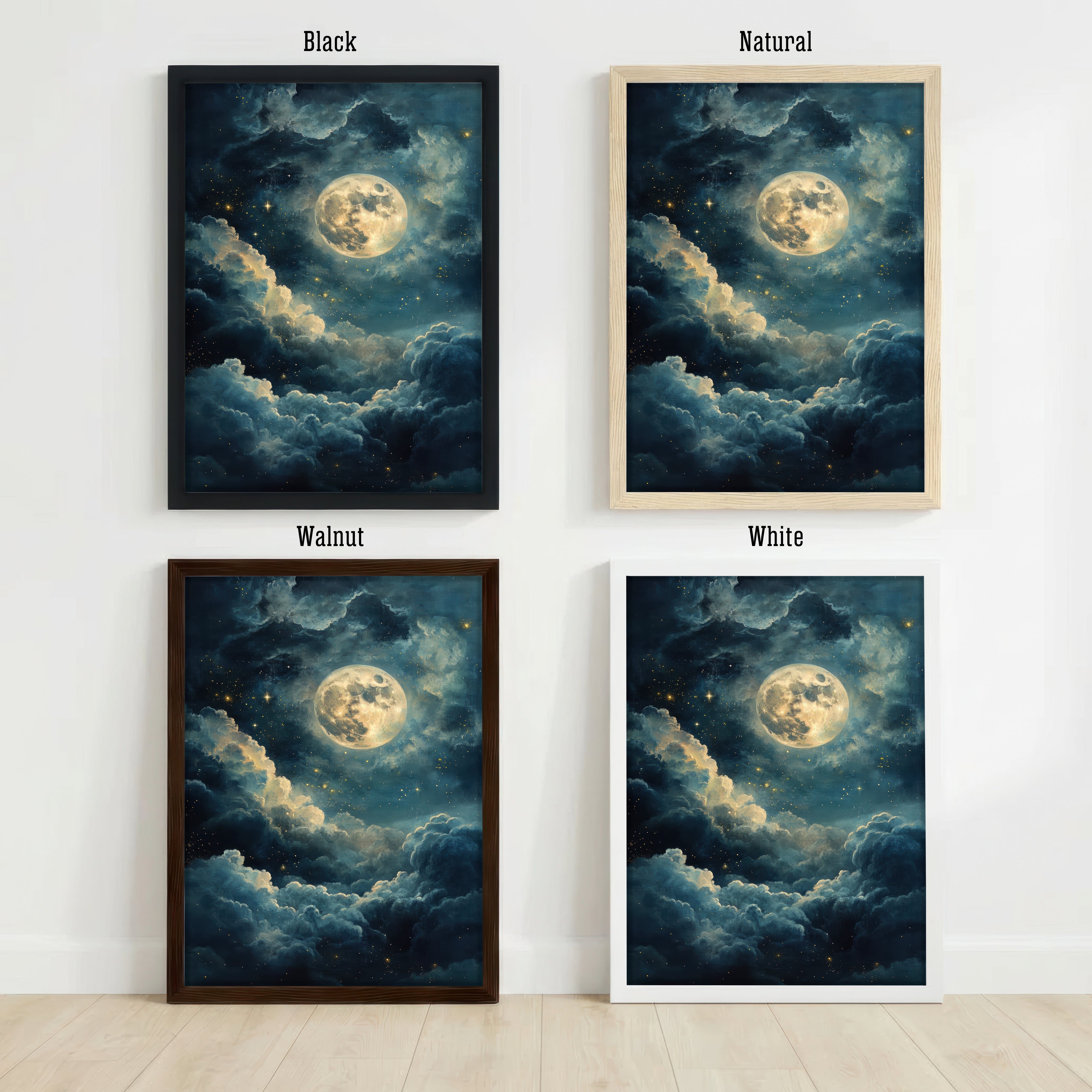 Moonlit Celestial Clouds Art Print
