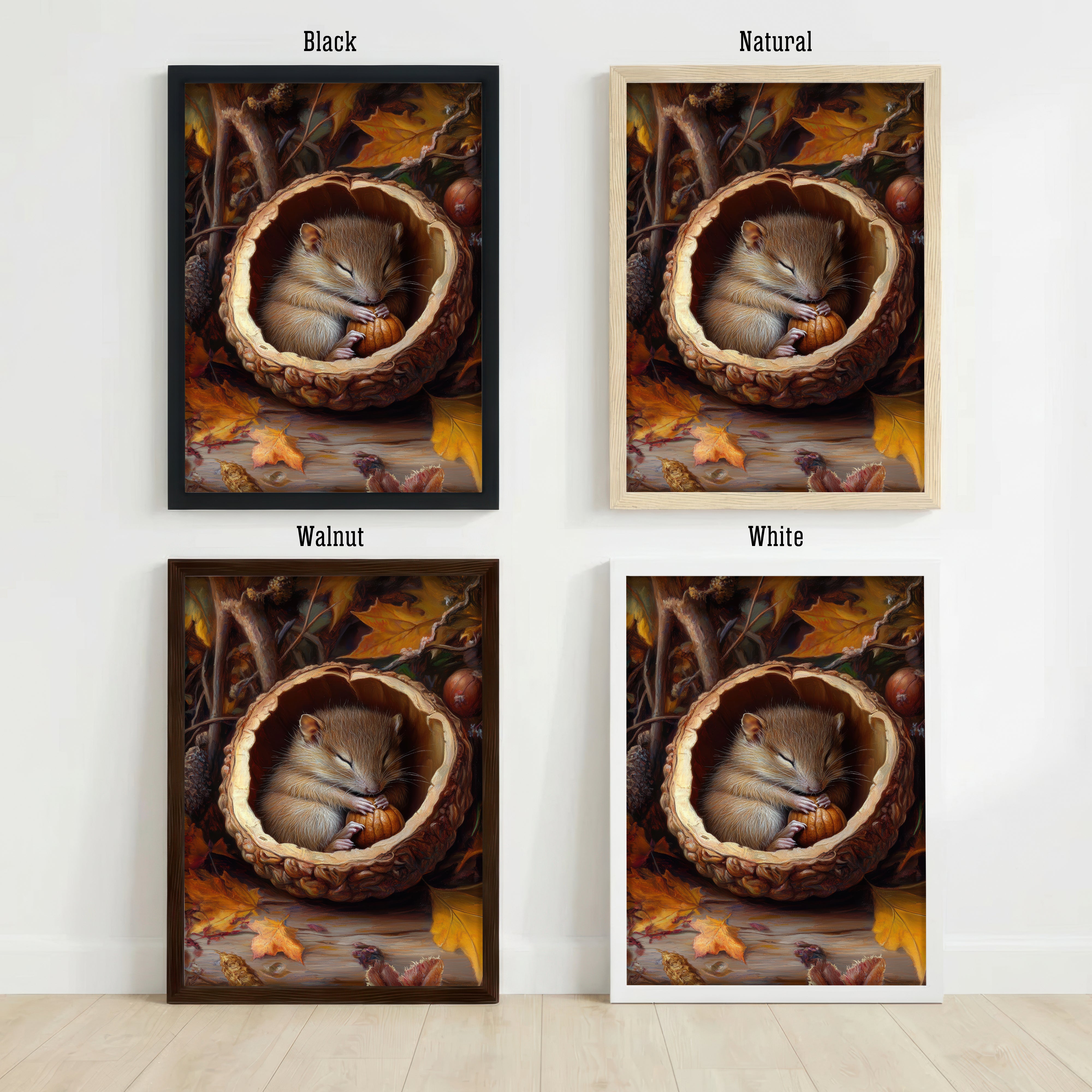 Autumn Mouse Pumpkin Art Print